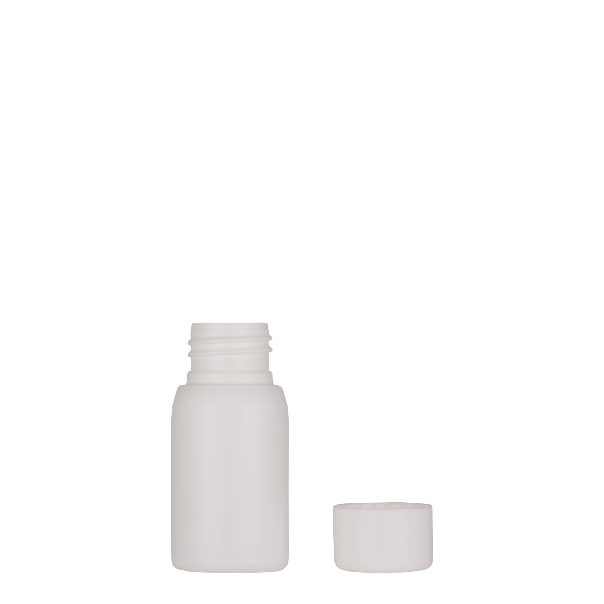 30 ml plastmasas pudele 'Tuffy', HDPE, balta, atvere: 24/410
