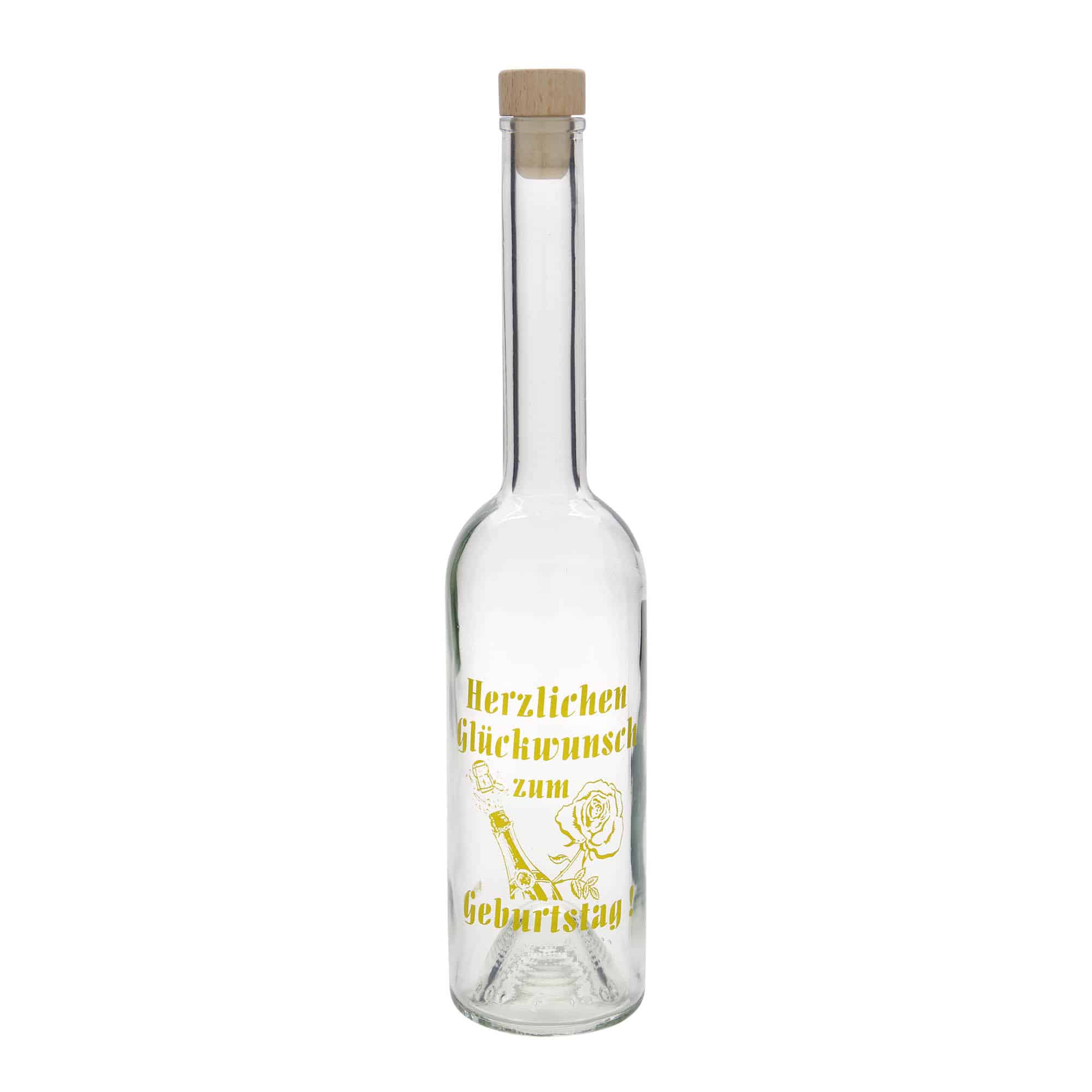 500 ml stikla pudele 'Opera', motīvs: dzimšanas dienas pudele, atvere: korķis