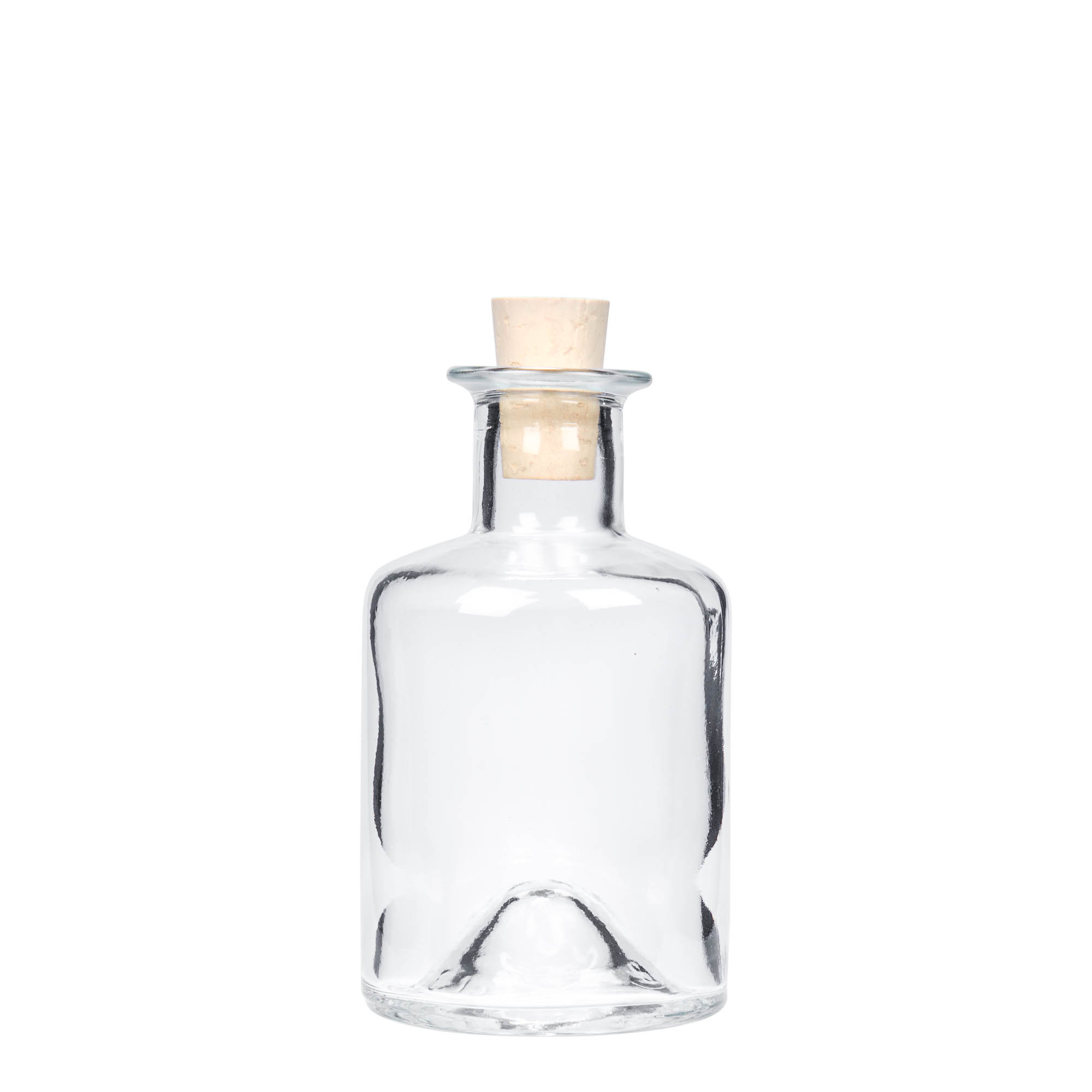 200 ml stikla pudele aptiekāram, atvere: korķis