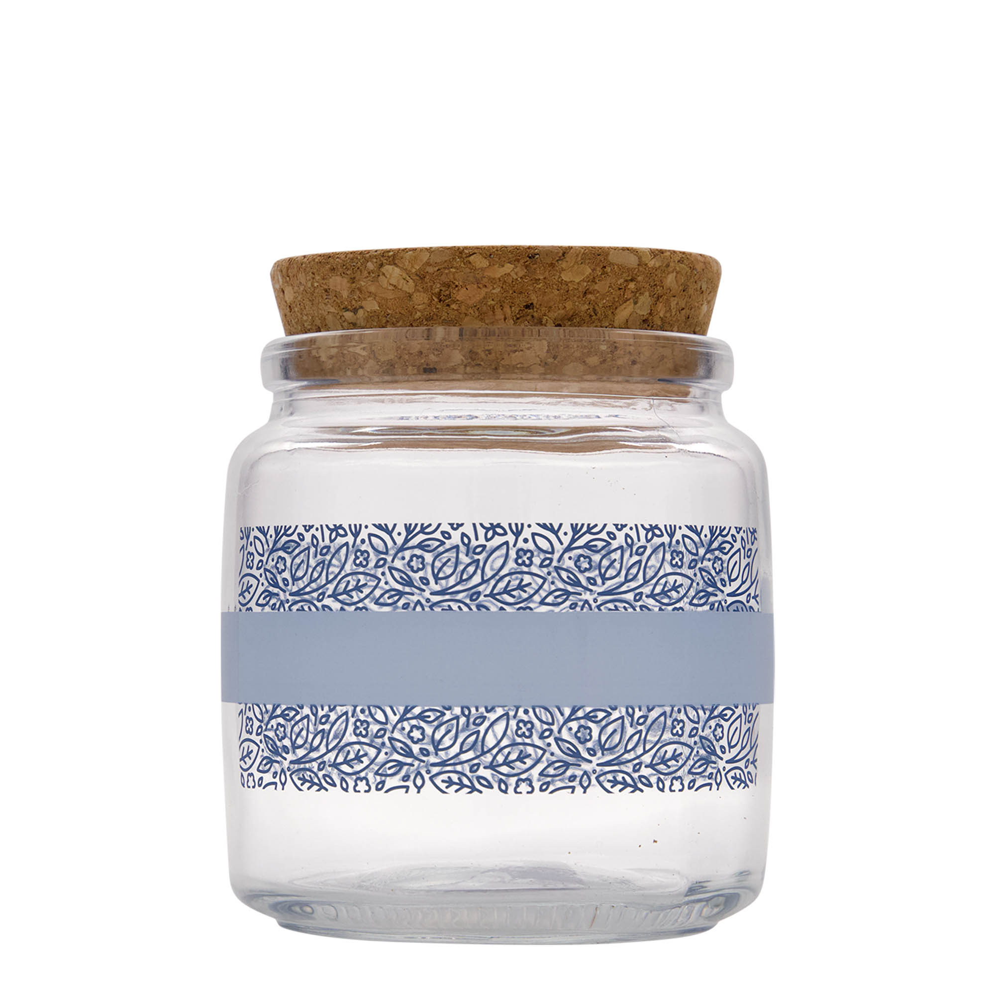750 ml korķa stikla pudele 'Giara', motīvs: Naturalmente blu, atvere: korķis