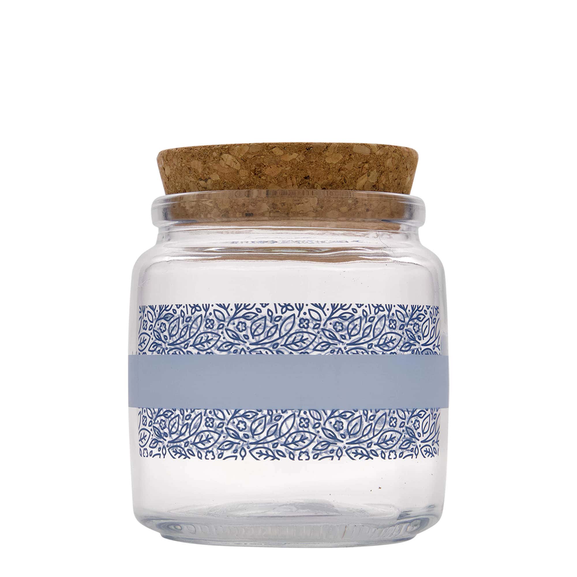 750 ml korķa stikla pudele 'Giara', motīvs: Naturalmente blu, atvere: korķis