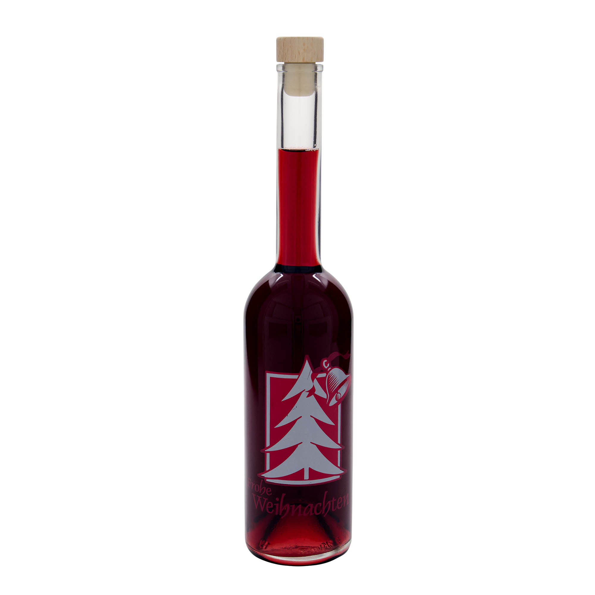 500 ml stikla pudele 'Opera', motīvs: Ziemassvētku sveiciens, atvere: korķis