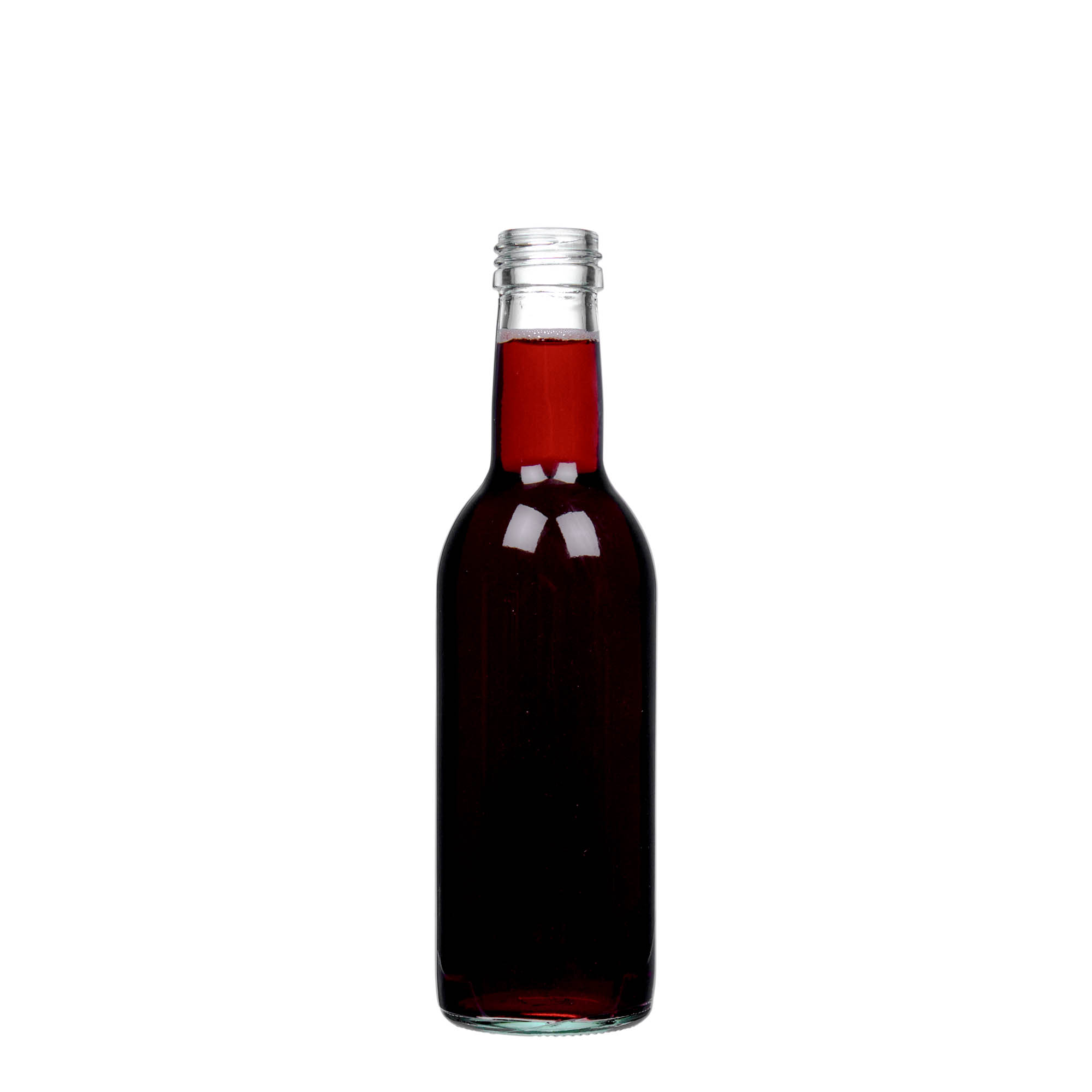 250 ml stikla pudele 'Bordo', atvere: PP 28 250 ml stikla pudele 'Bordo', atvere: PP 28