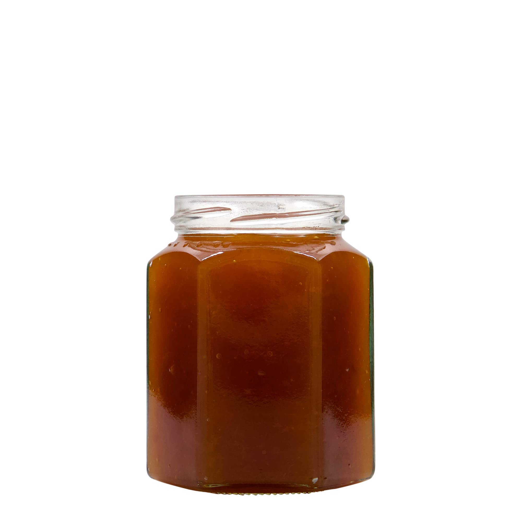 288 ml sešstūra stikla burka, atvere: Twist-Off (TO 63)