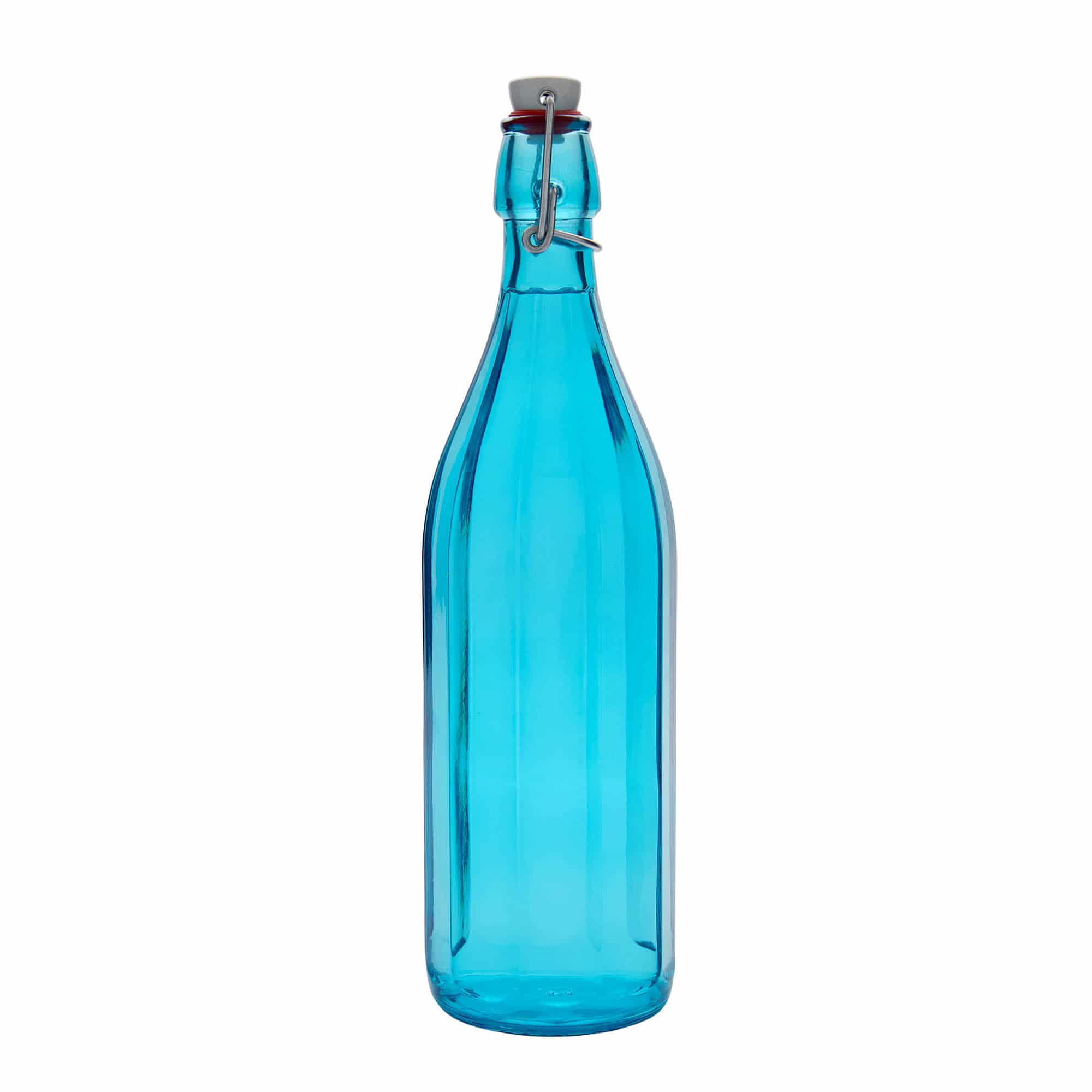 1000 ml stikla pudele 'Oksforda', desmitstūru, jūras zila, aizdare: korķis ar skavu 1000 ml stikla pudele 'Oksforda', desmitstūru, jūras zila, aizdare: korķis ar skavu