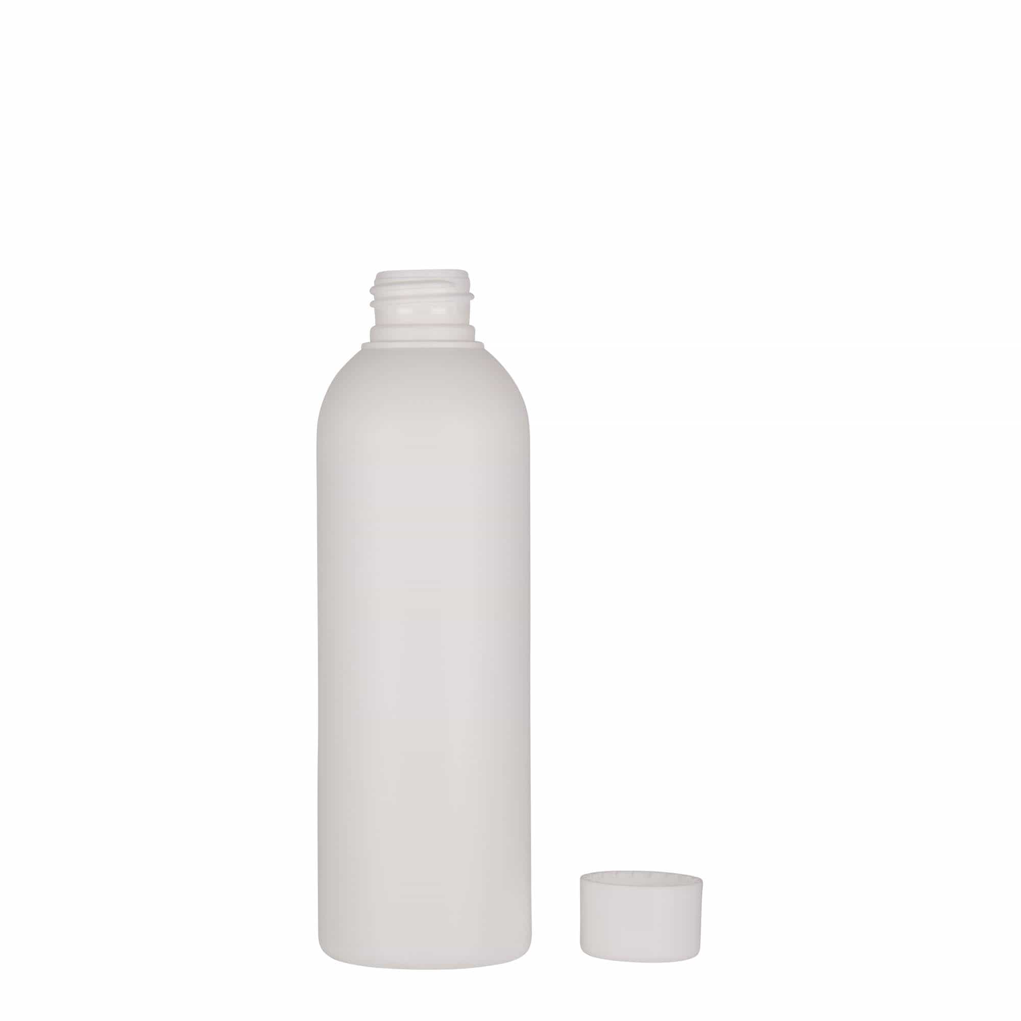 200 ml plastmasas pudele 'Tuffy', HDPE, balta, atvere: 24/410