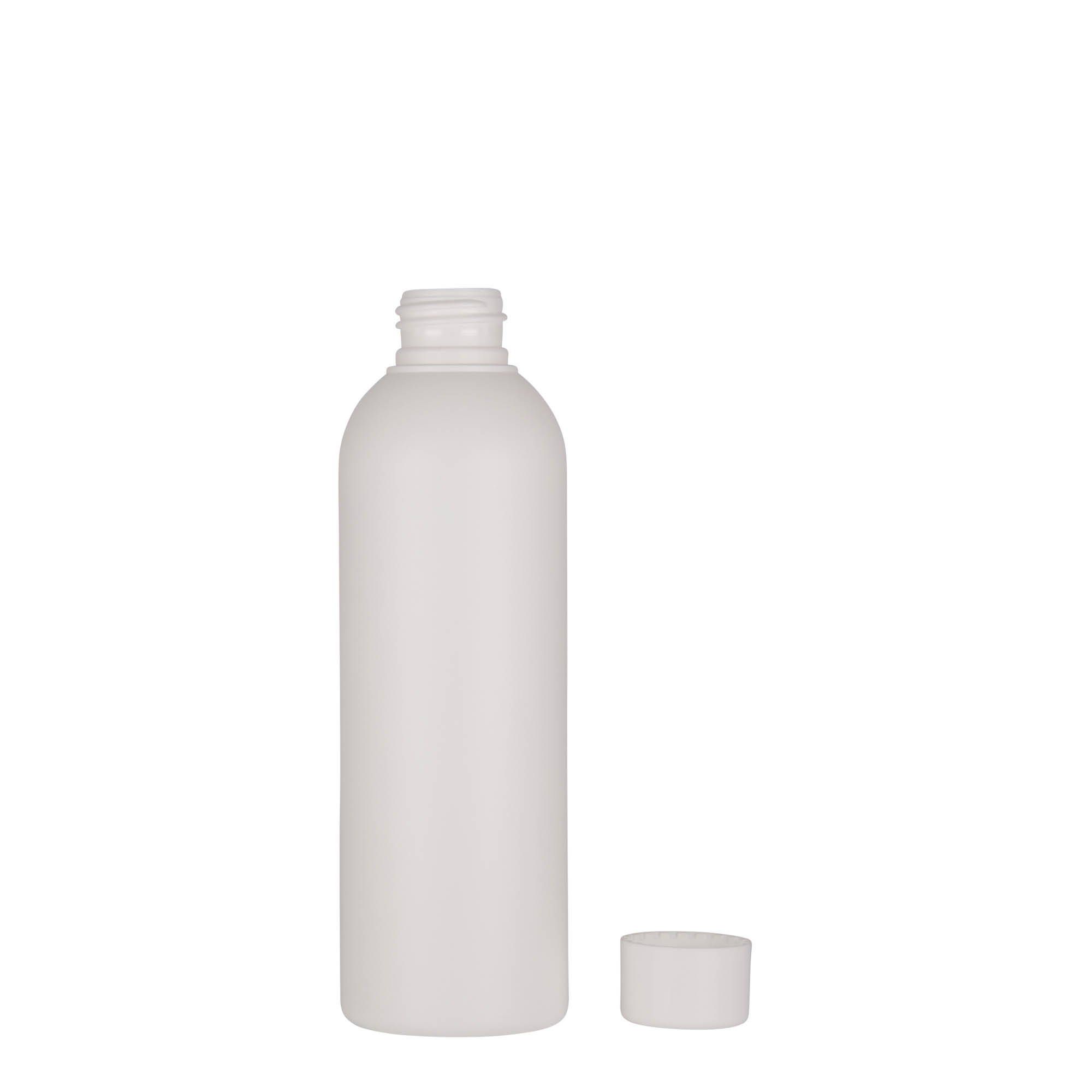 200 ml plastmasas pudele 'Tuffy', HDPE, balta, atvere: 24/410
