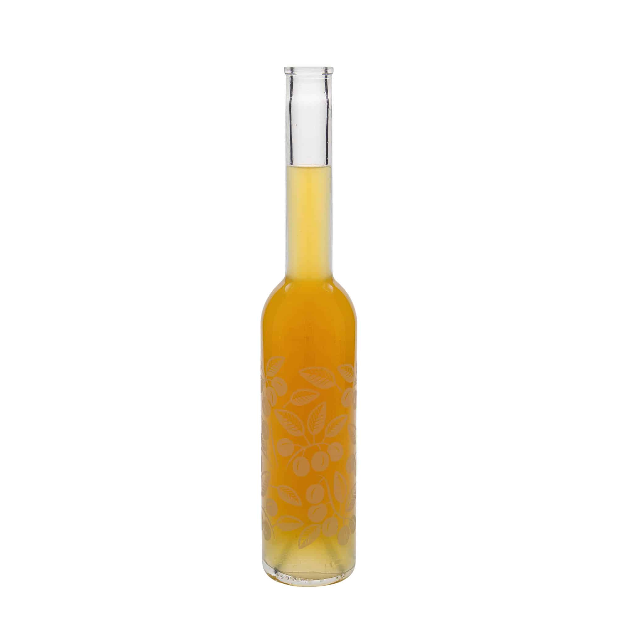 350 ml stikla pudele 'Opera', motīvs: mirabellas, atvere: korķis