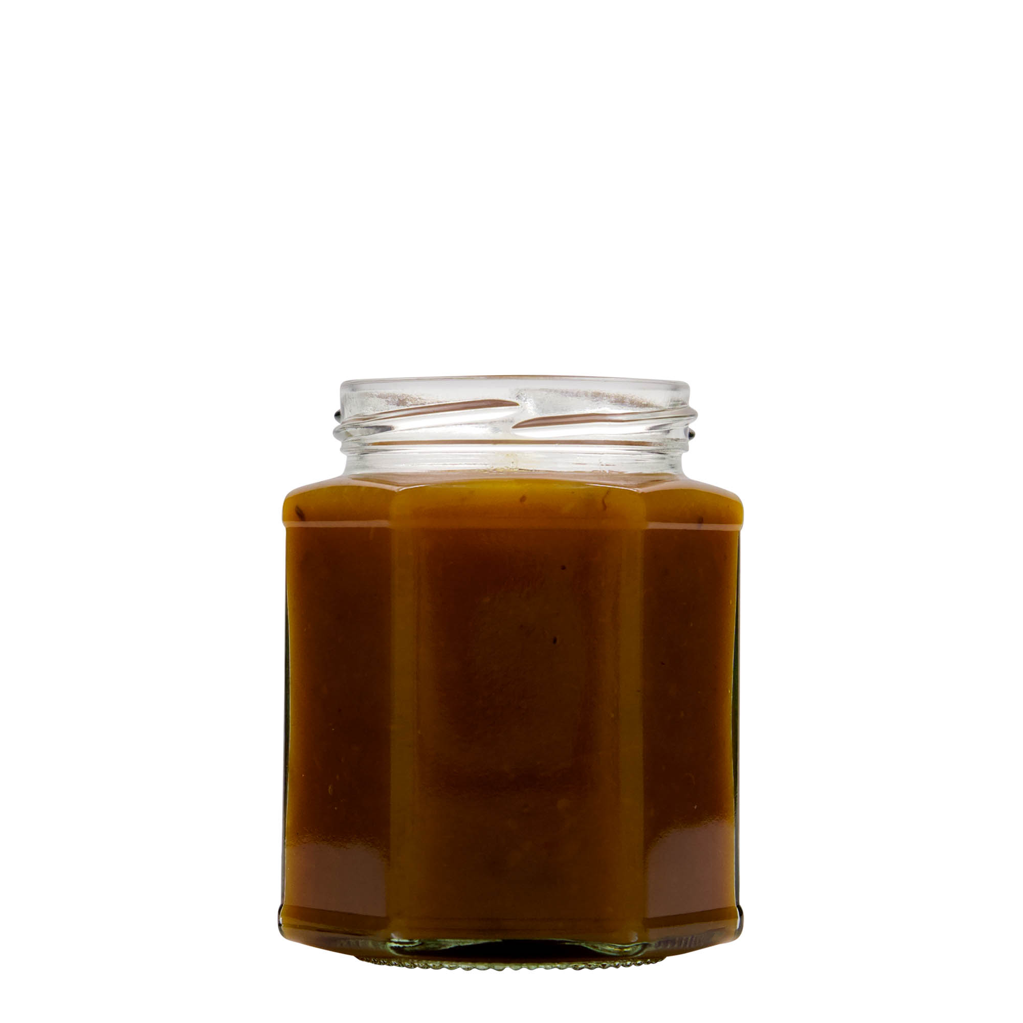 324 ml sešstūra stikla burka, atvere: Twist-Off (TO 66)