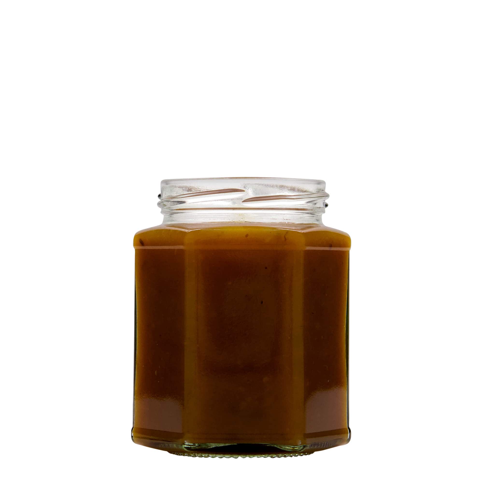 324 ml sešstūra stikla burka, atvere: Twist-Off (TO 66) 324 ml sešstūra stikla burka, atvere: Twist-Off (TO 66)