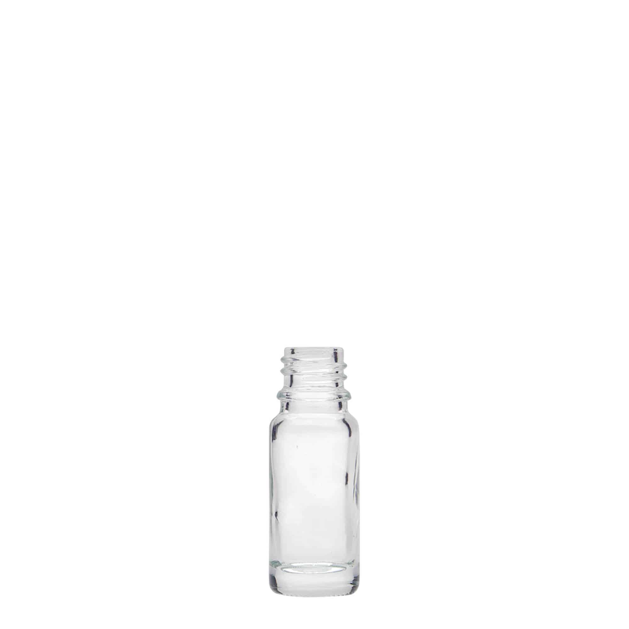 10 ml medicīnas pudele, stikls, atvere: DIN 18