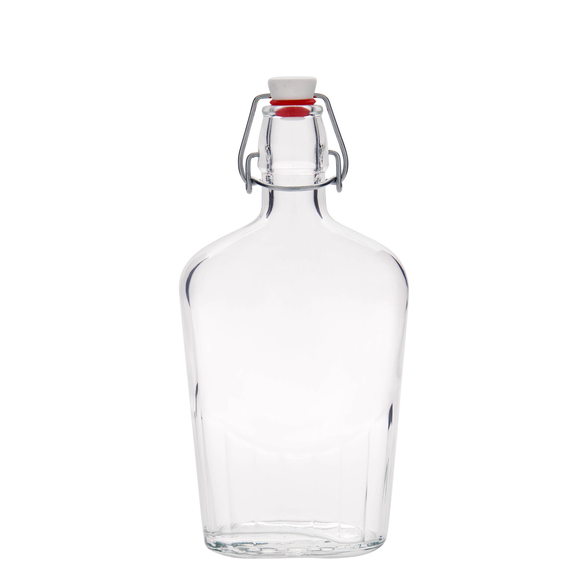 500 ml stikla pudele 'Fiaschetta', ovāla, atvere: aizbīdņa aizdare 500 ml stikla pudele 'Fiaschetta', ovāla, atvere: aizbīdņa aizdare