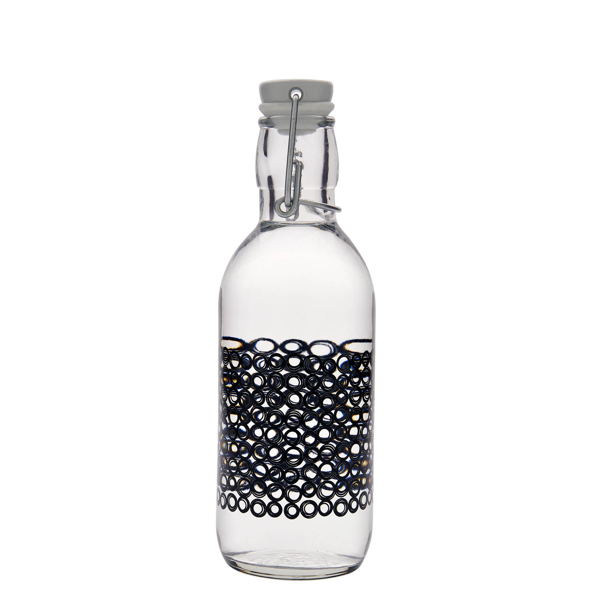 500 ml stikla pudele 'Emilia', motīvs: Circola nero, atvere: aizdares vāciņš