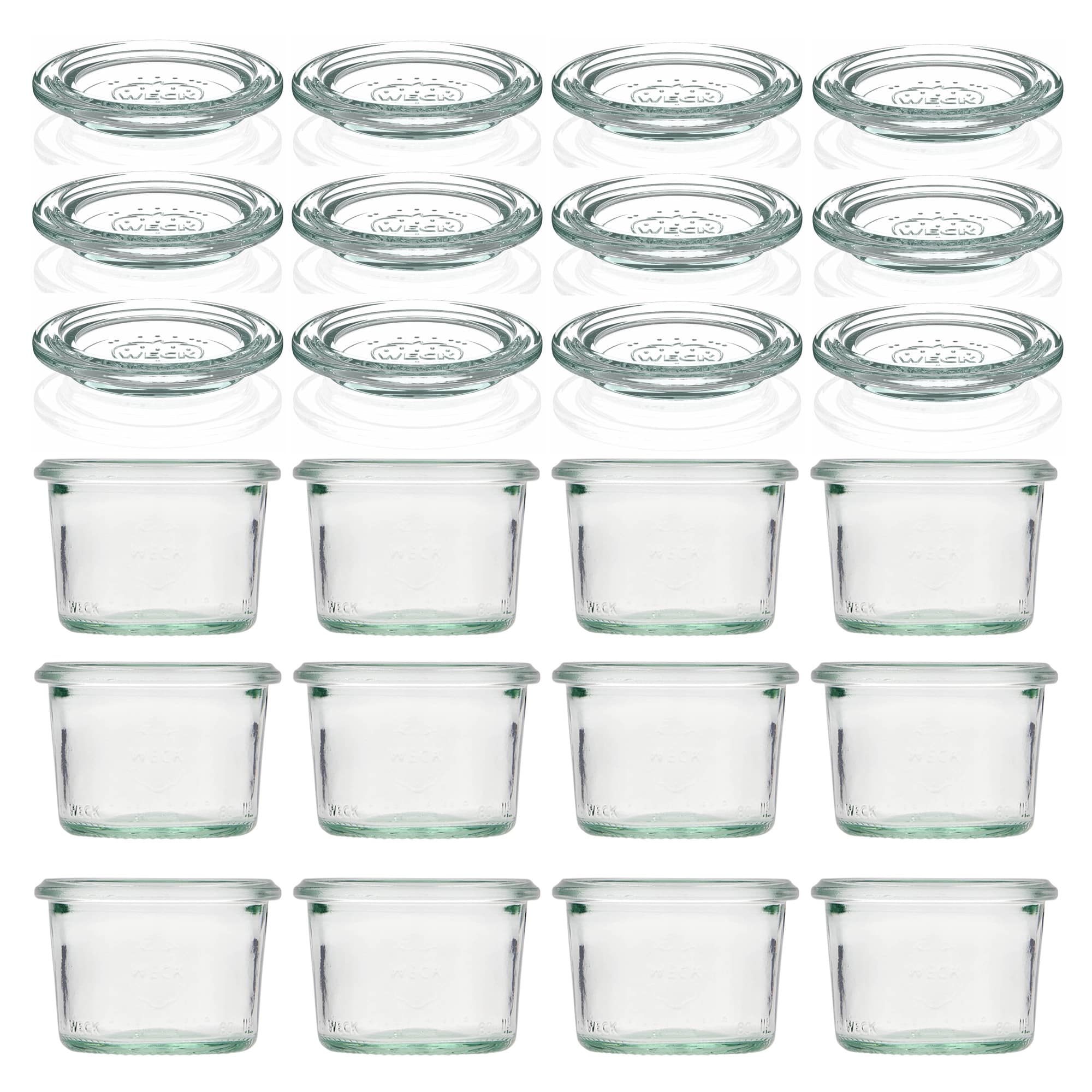12x 80 ml WECK krituma burka ar stikla vāciņu RR 60