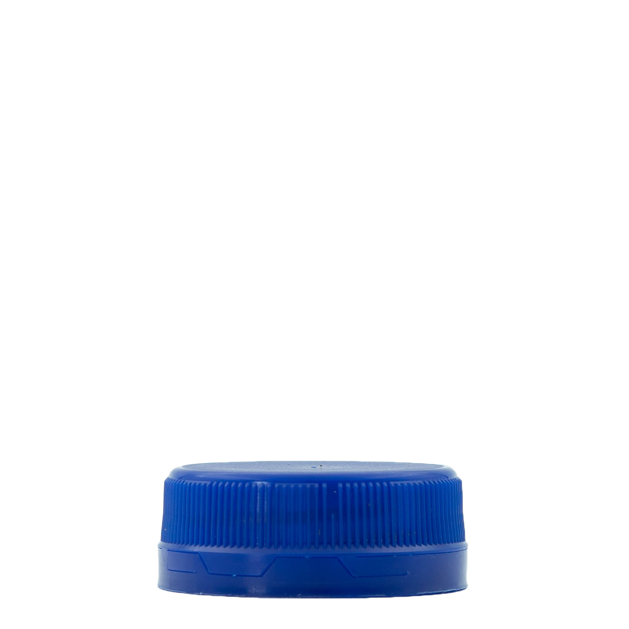 Skrūvējams vāciņš ar dubulto vītni, PE plastmasas, zils, aizdarei: PET 38 mm