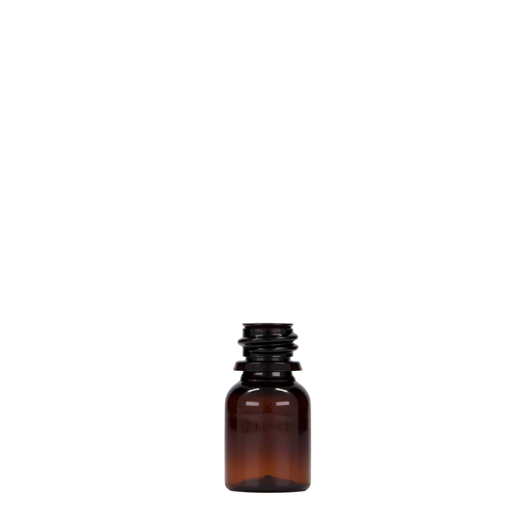 10 ml PET medicīnas pudele 'Easy Living', brūna, plastmasa, atvere: DIN 18