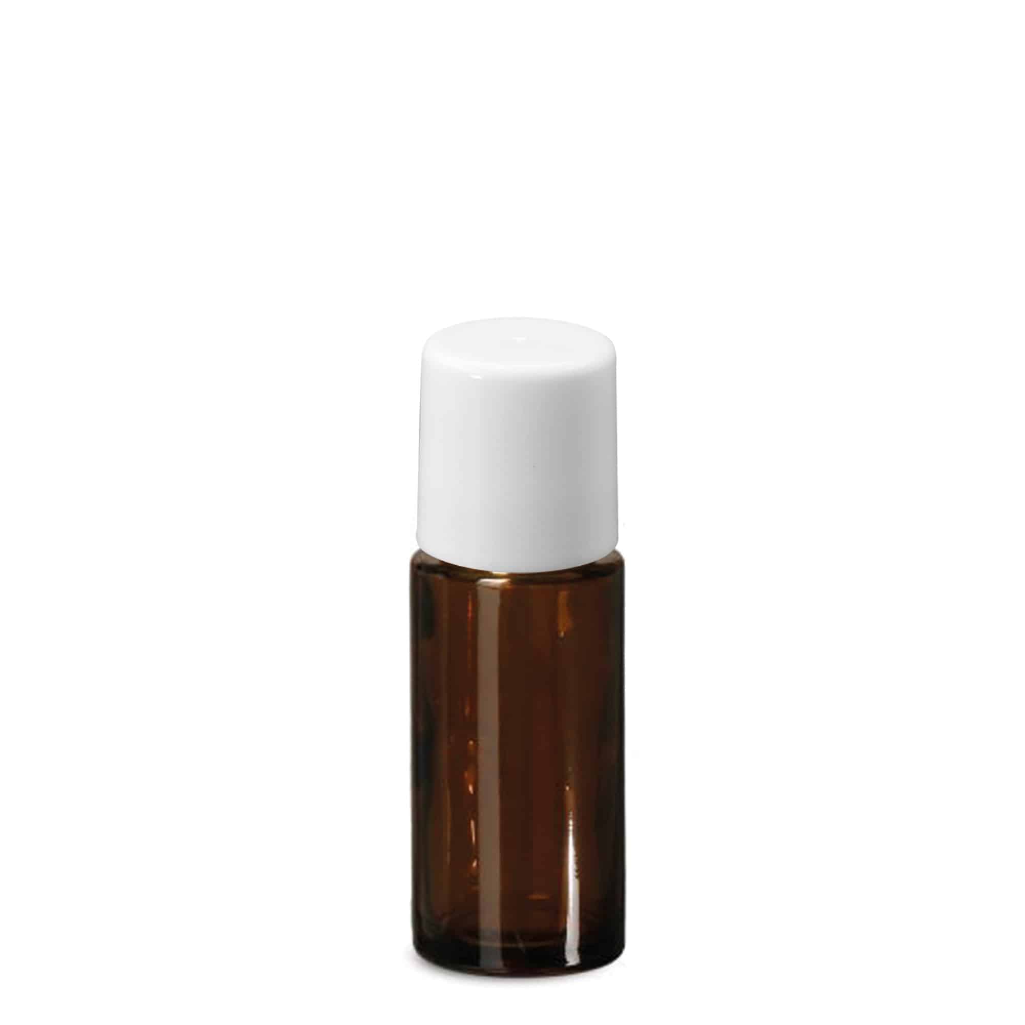 50 ml roll-on pudele, stikls, brūna, atvere: skrūvējams aizvērējs
