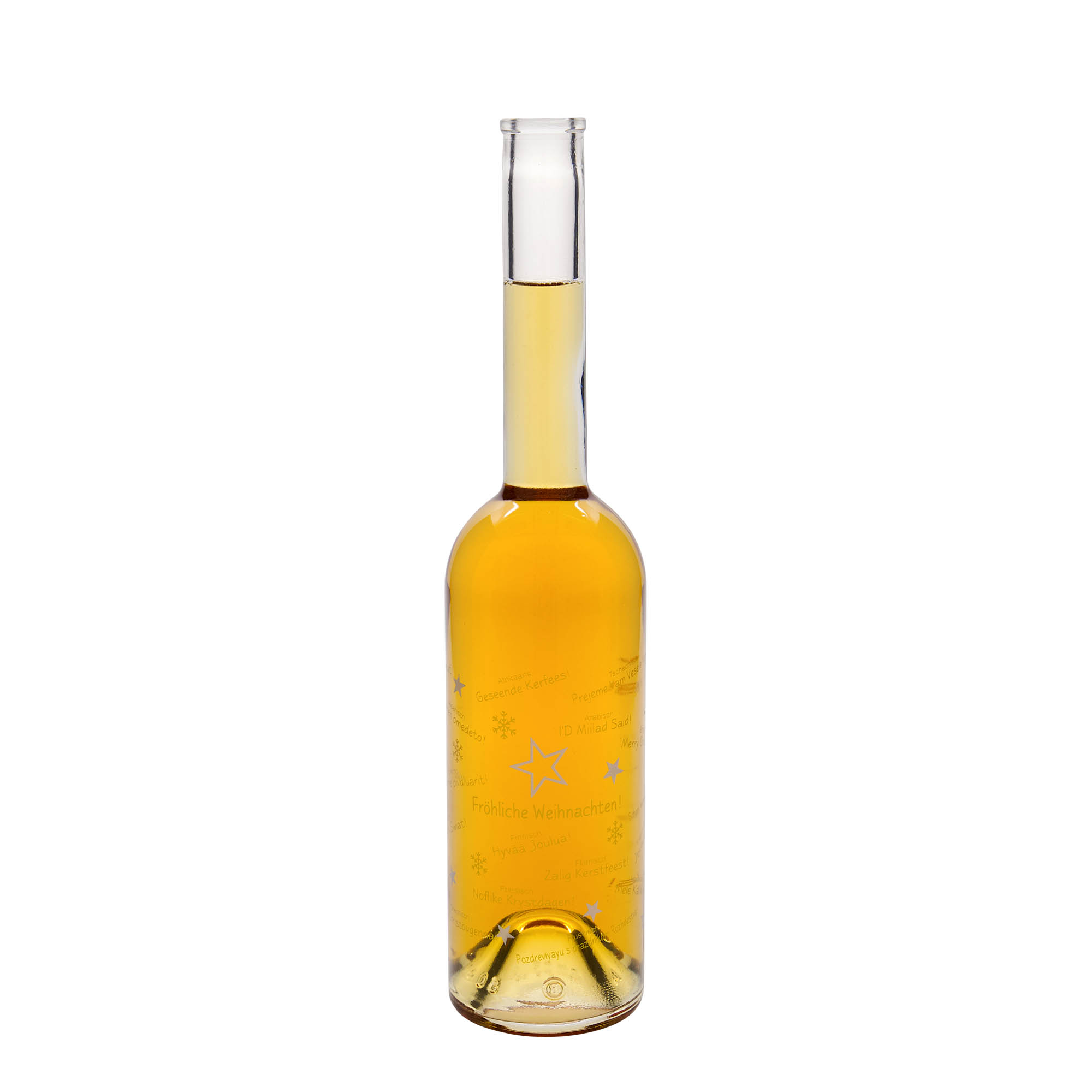 500 ml stikla pudele 'Opera', motīvs: Ziemassvētki pasaulē, atvere: korķis