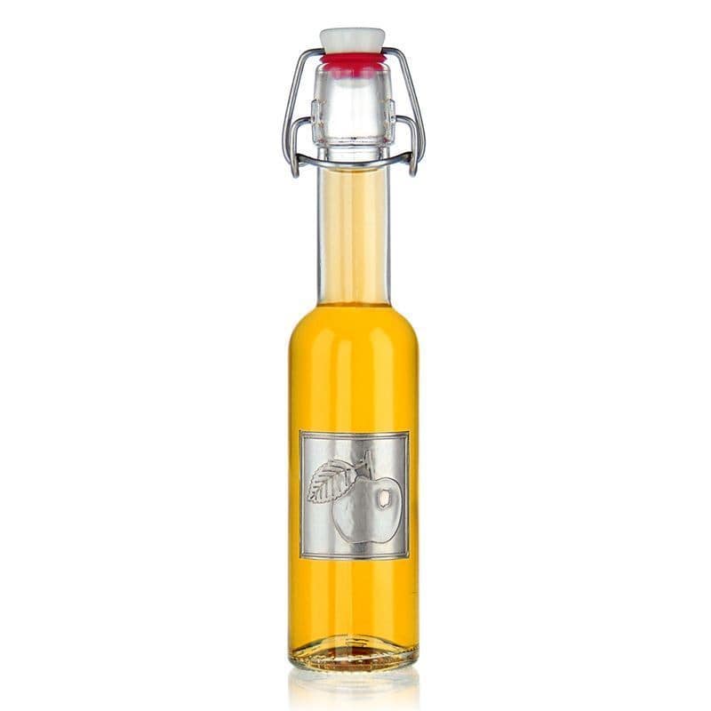 Svītru etiķete 'Ābols', kvadrātveida, metāla, sudraba