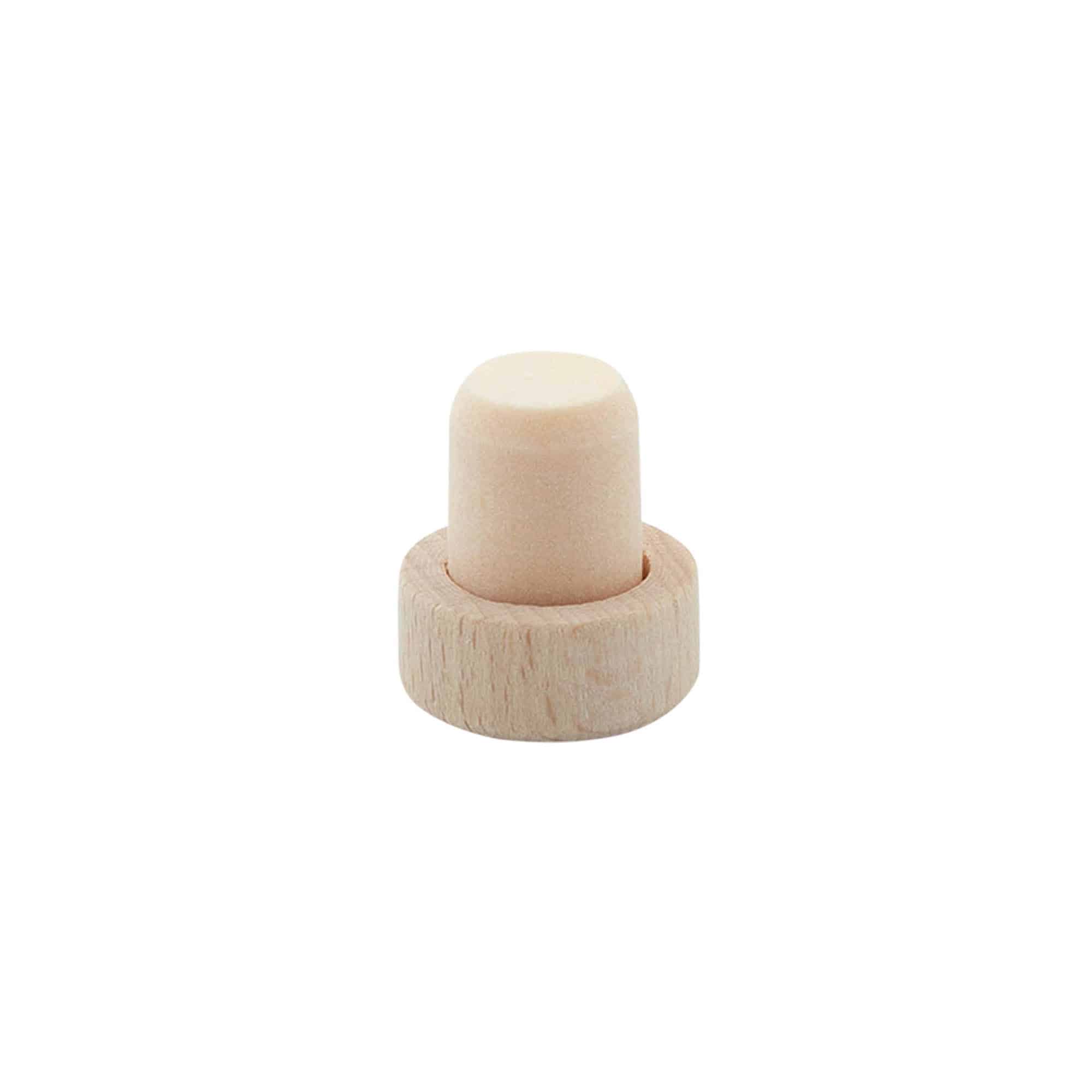 Pudeles korķis 14 mm, koka/plastmasa, aizdarei: korķis