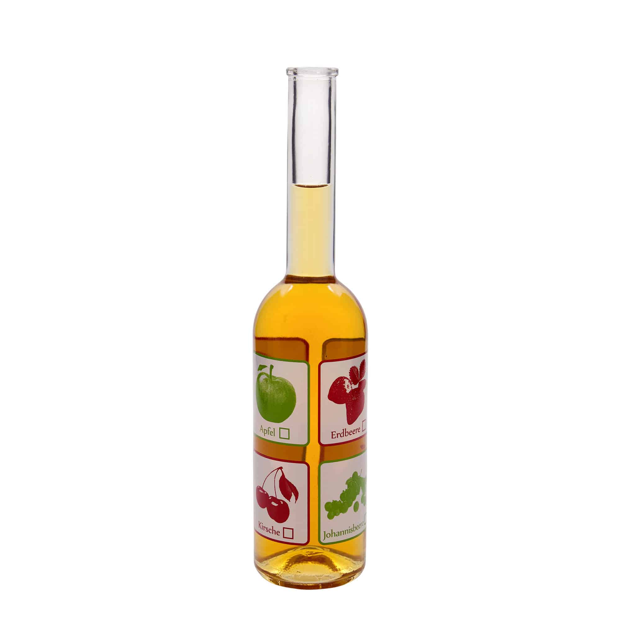 500 ml stikla pudele 'Opera', motīvs: augļi, atvere: korķis