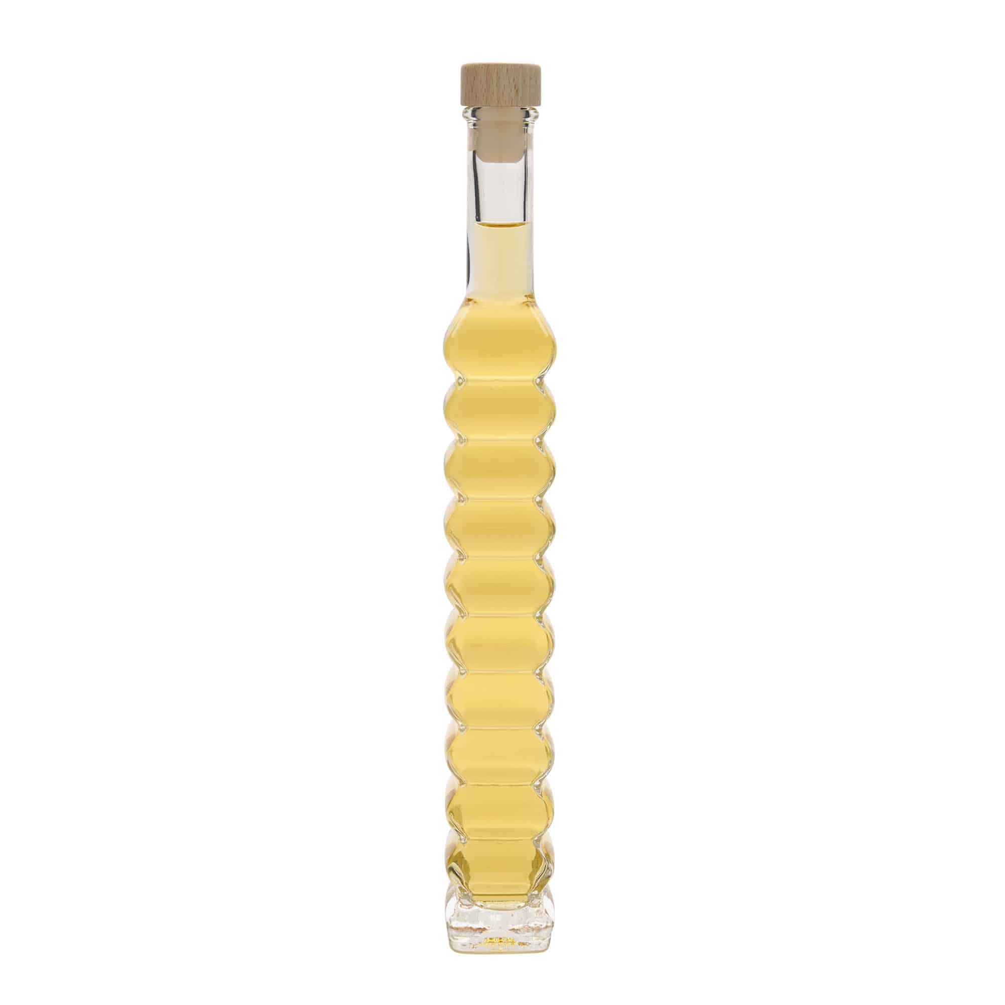 200 ml stikla pudele, 'Roma', kvadrātiska, aizdare: korķis