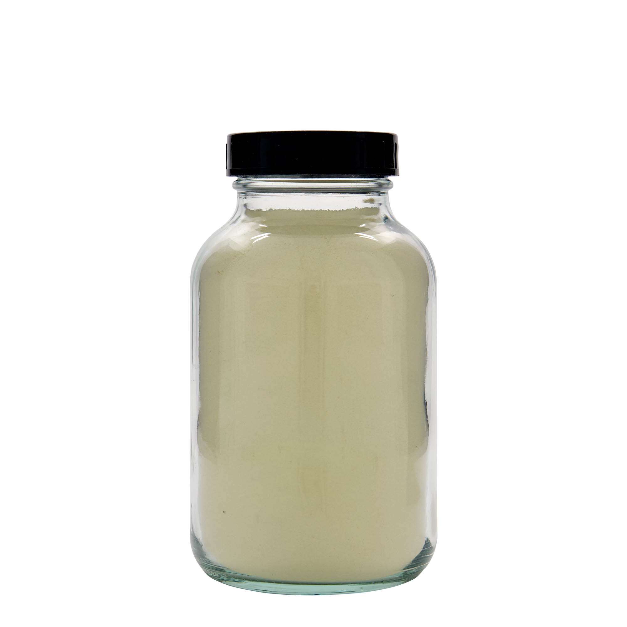 1.000 ml plata kakla stikla burka, atvere: DIN 68 1.000 ml plata kakla stikla burka, atvere: DIN 68