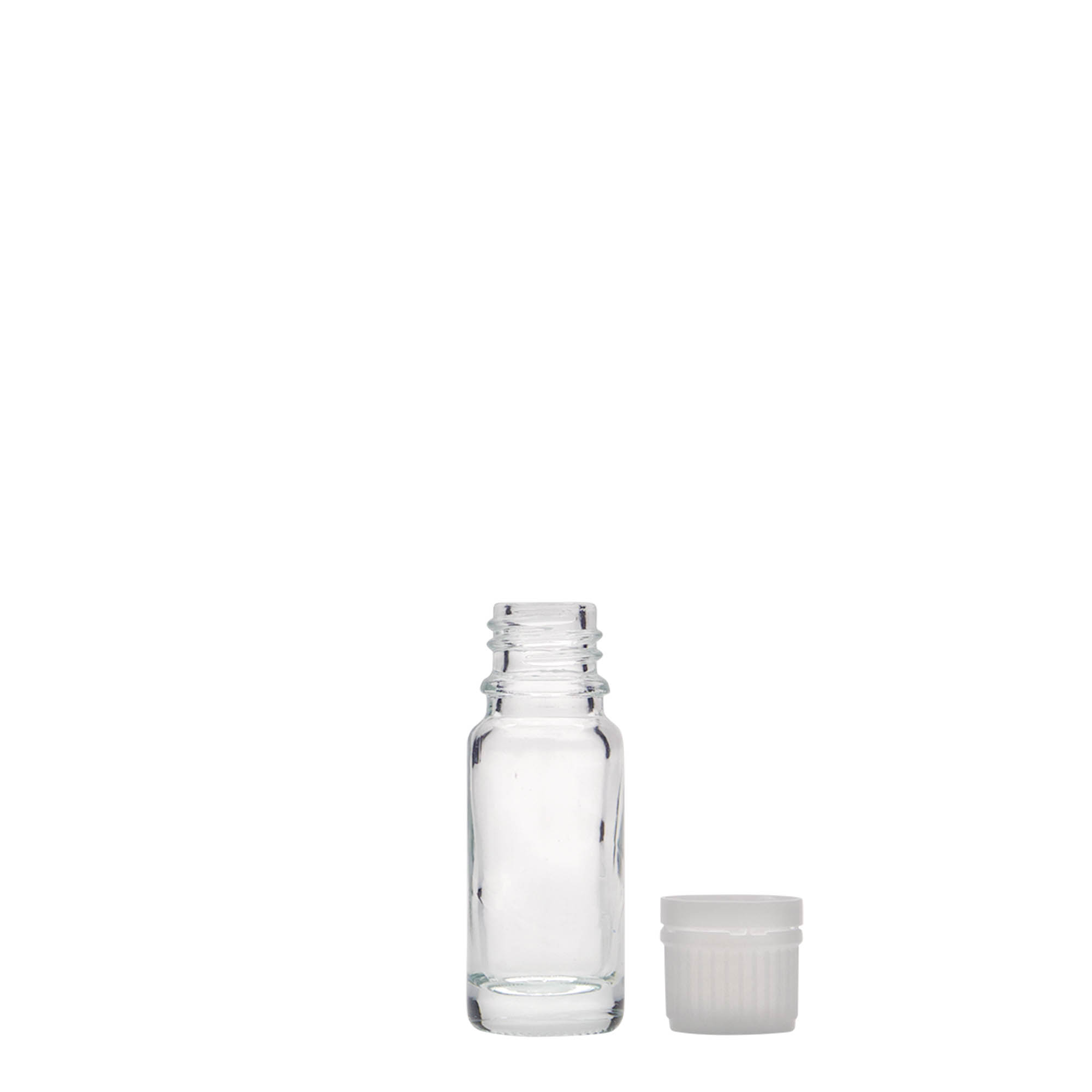 10 ml medicīnas pudele, stikls, atvere: DIN 18 10 ml medicīnas pudele, stikls, atvere: DIN 18