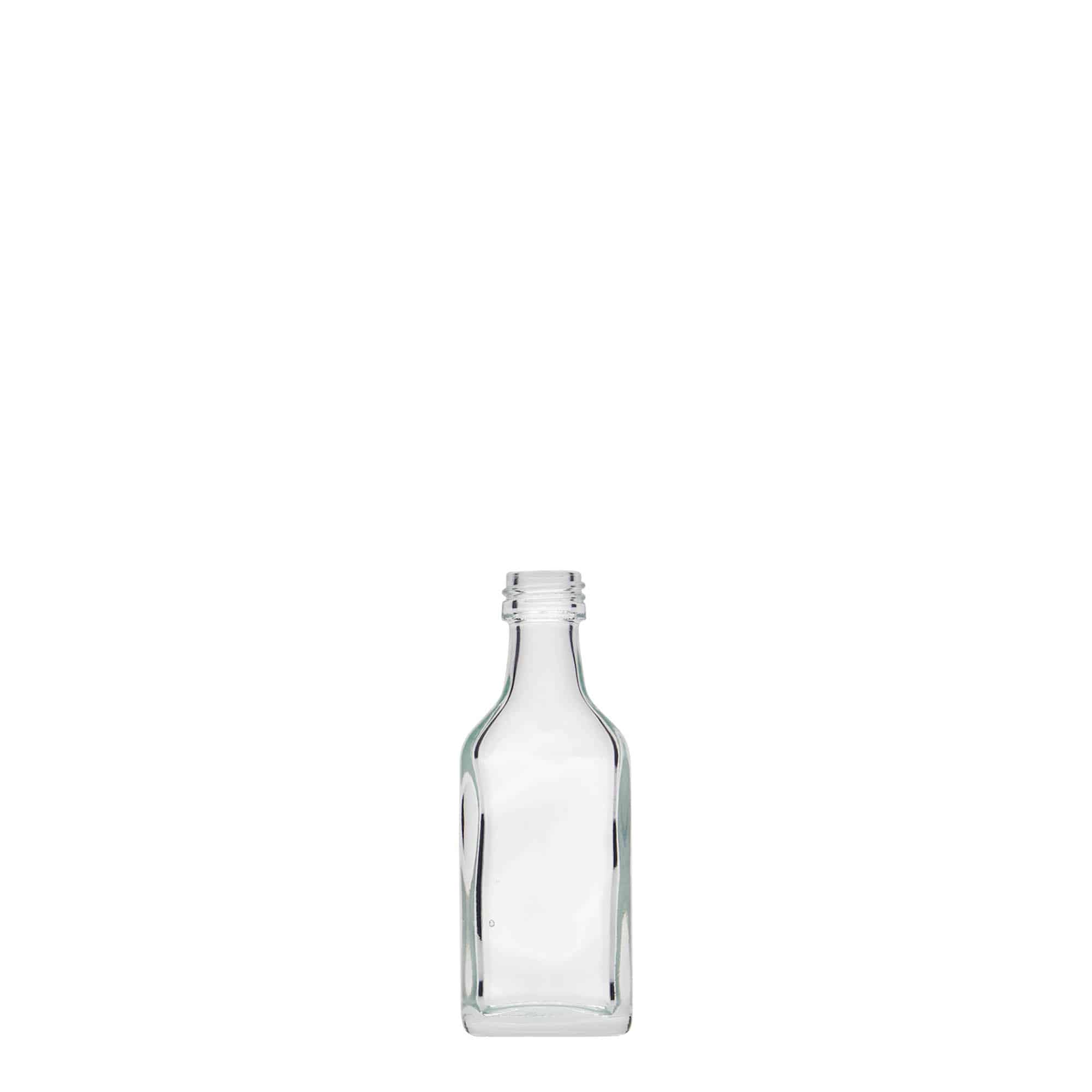20 ml blašķe, taisnstūra, stikla, aizdare: PP 18 20 ml blašķe, taisnstūra, stikla, aizdare: PP 18