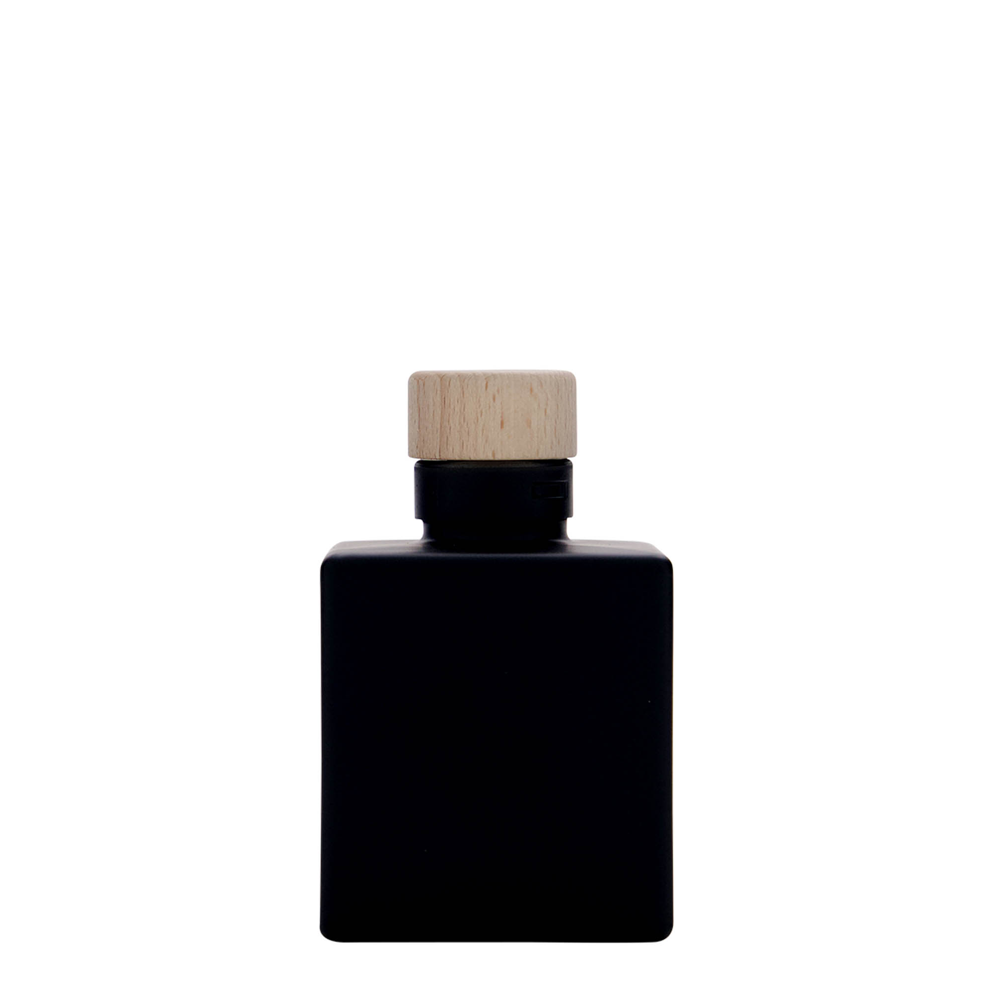 100 ml stikla pudele 'Cube', kvadrātveida, melna, atvere: korķis 100 ml stikla pudele 'Cube', kvadrātveida, melna, atvere: korķis