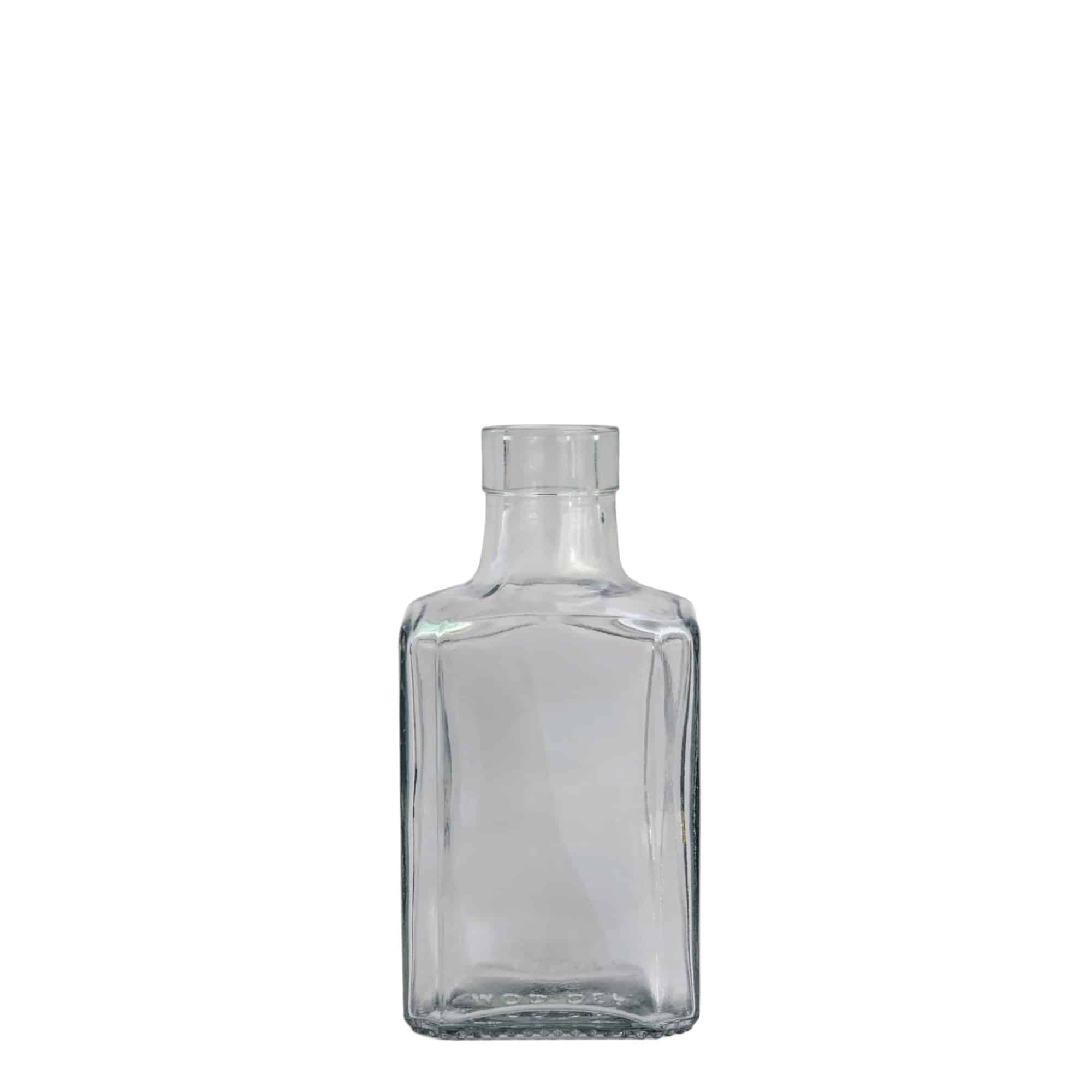 250 ml stikla pudele „Decanter Quadro ar augšējo malu“, kvadrātveida, kakliņš: korķis 250 ml stikla pudele „Decanter Quadro ar augšējo malu“, kvadrātveida, kakliņš: korķis