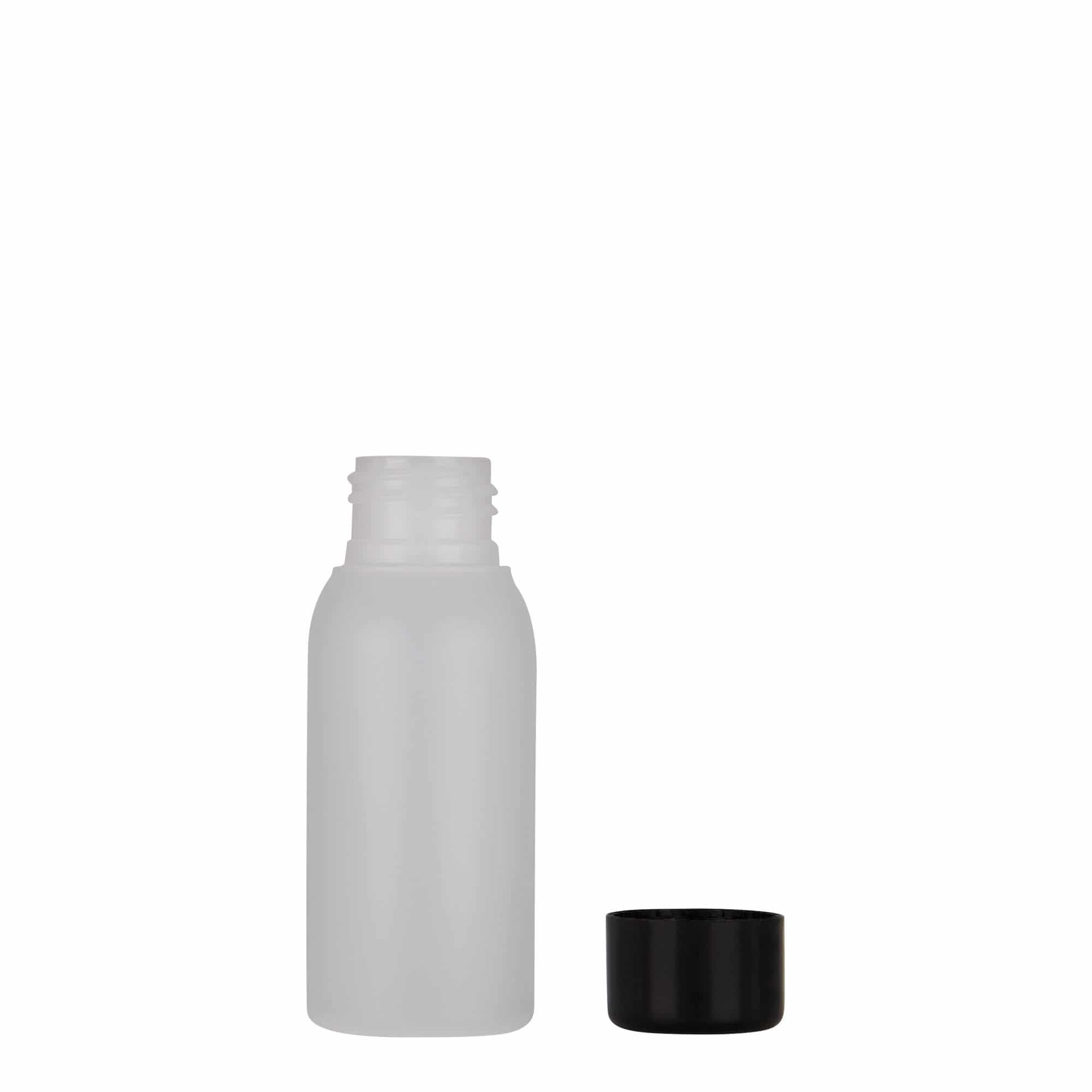 50 ml plastmasas pudele 'Tuffy', HDPE, dabīga, aizdare: GPI 24/410
