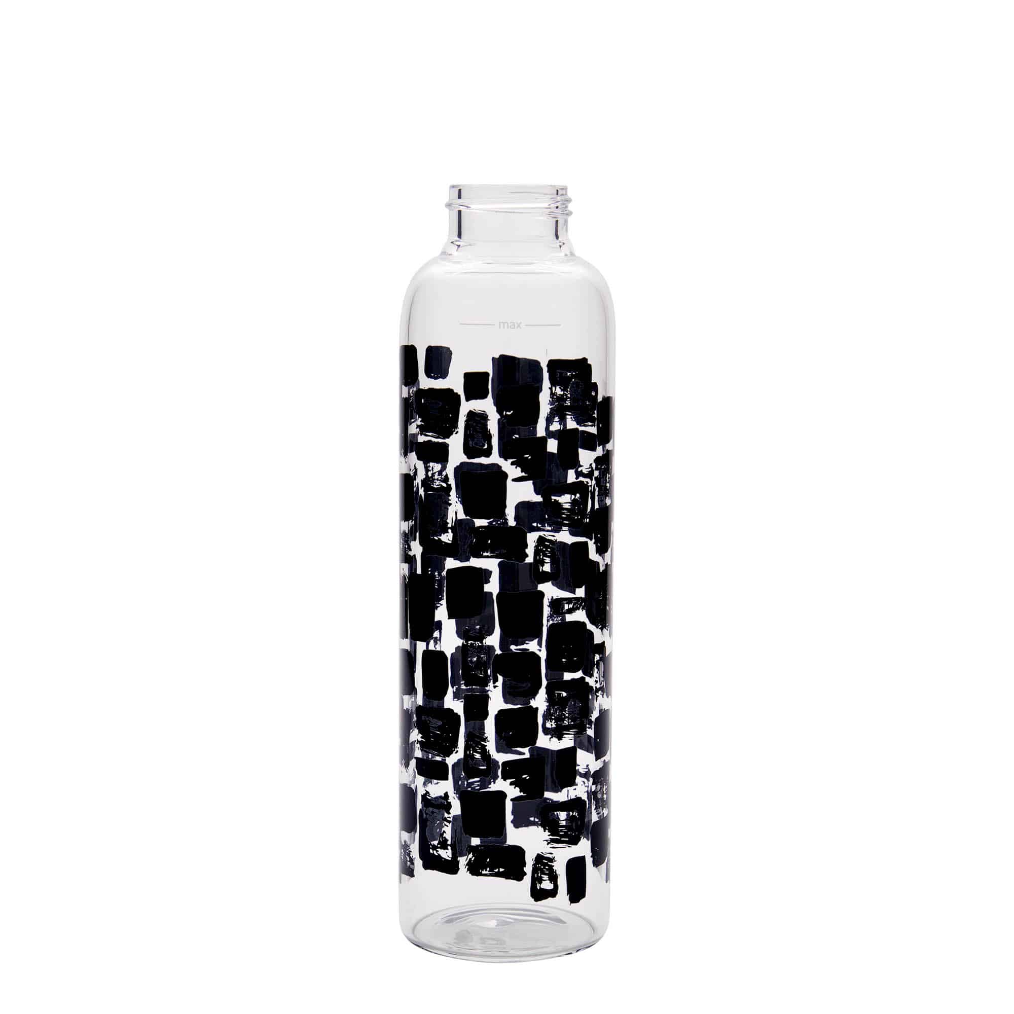 500 ml ūdens pudele 'Perseus', motīvs: melni kvadrātiņi, aizdare: skrūvējams vāciņš 500 ml ūdens pudele 'Perseus', motīvs: melni kvadrātiņi, aizdare: skrūvējams vāciņš
