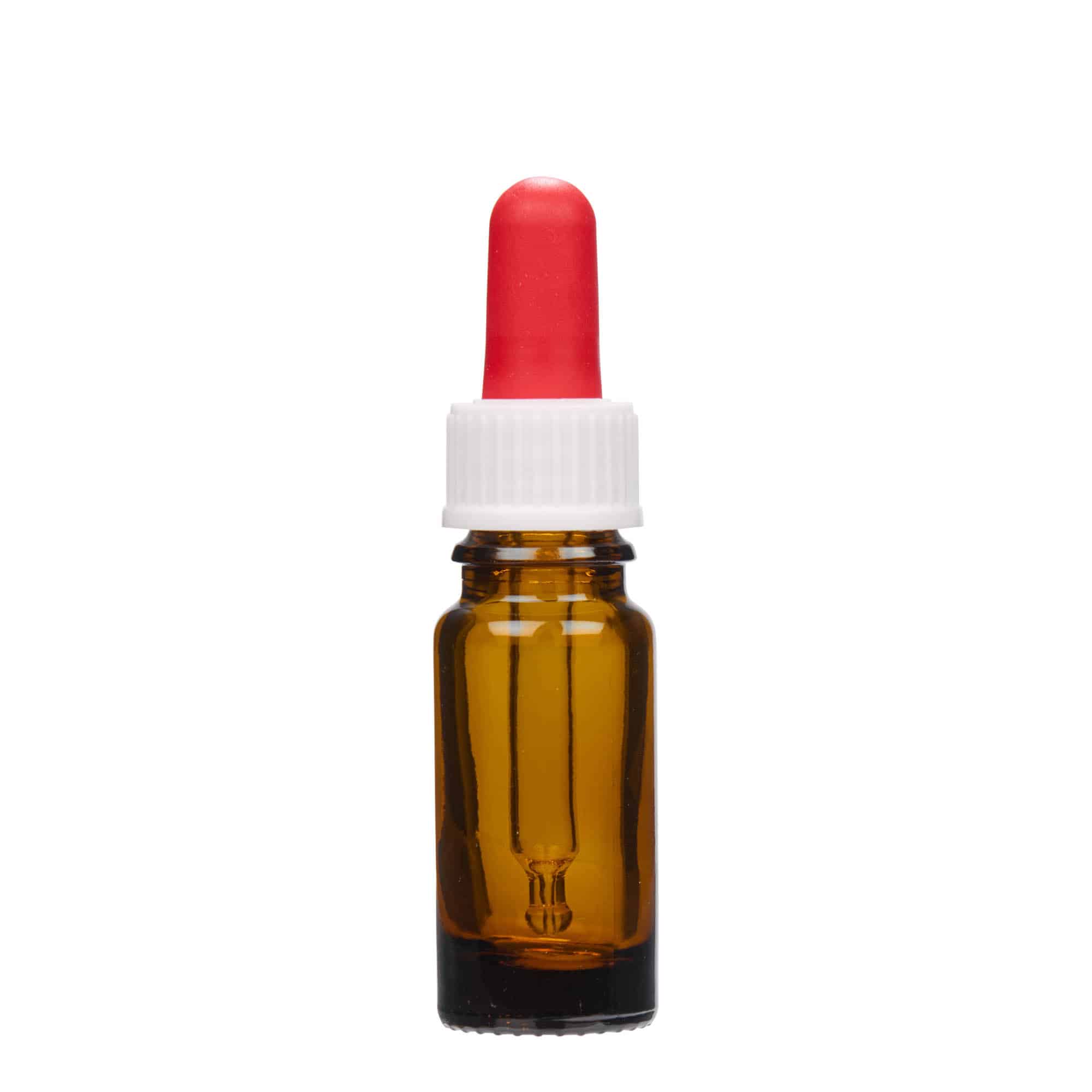 10 ml pilināmā pudele medicīniska, stikla, brūna, atvere: DIN 18