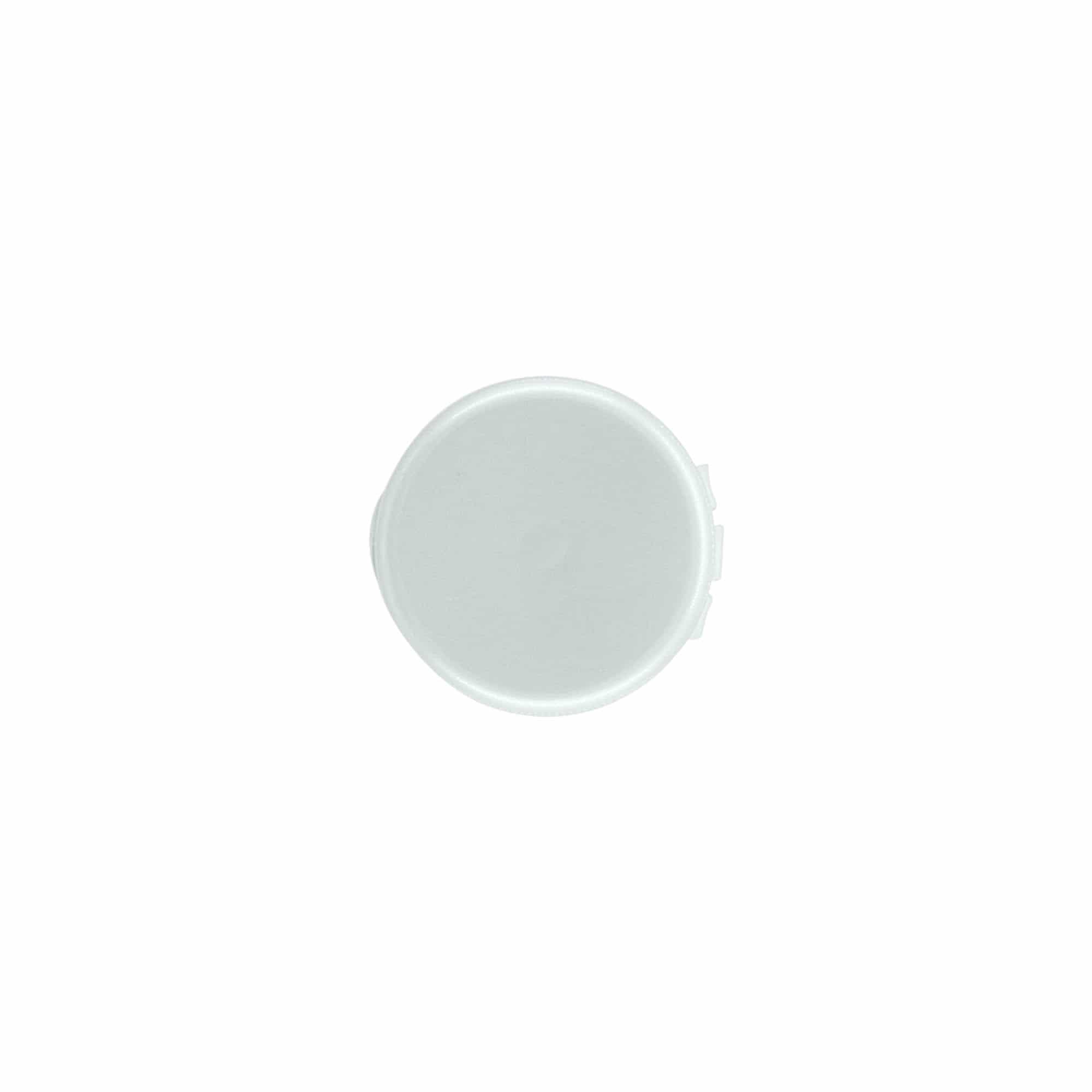 Skrūvējams vāciņš ar locīklodziņu, PP plastmasa, sudraba krāsā, mutes izmērs: 24/410