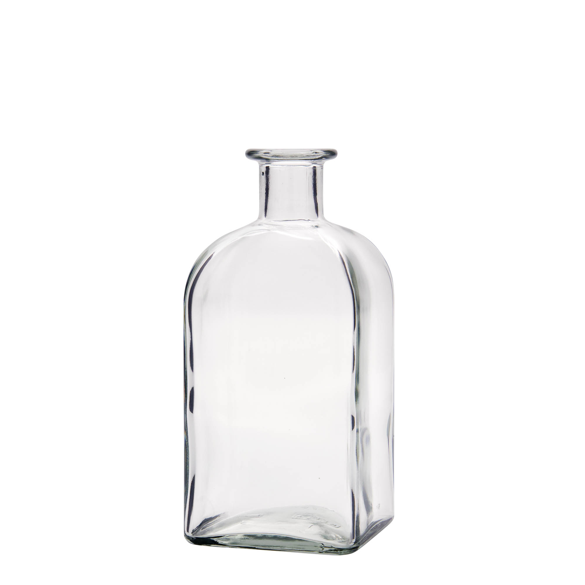 500 ml stikla pudele Apotheker Carré, kvadrātveida, atvere: korķis