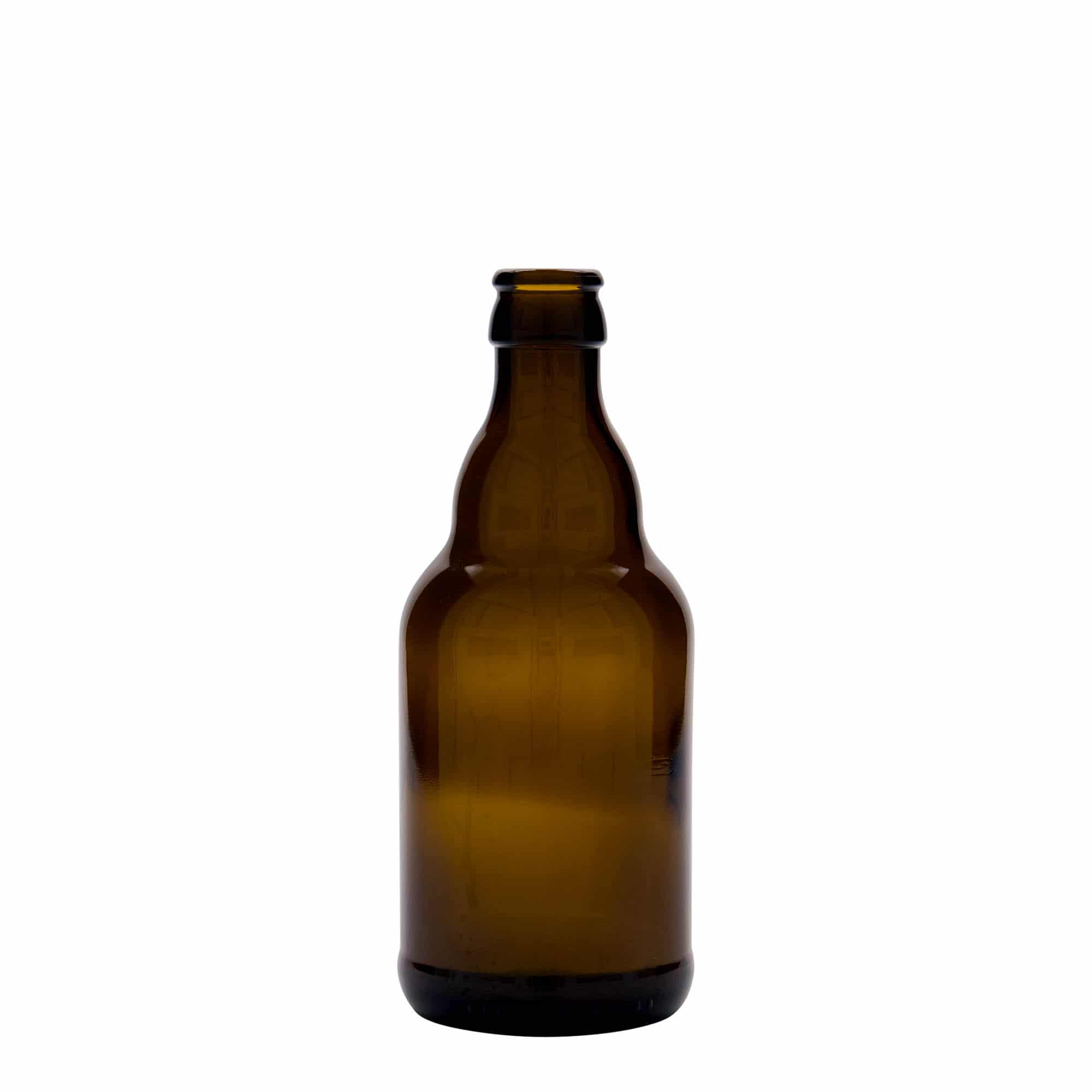 330 ml alus pudele 'Steinie', stikla, brūna, aizdare: kroņveida korķis 330 ml alus pudele 'Steinie', stikla, brūna, aizdare: kroņveida korķis