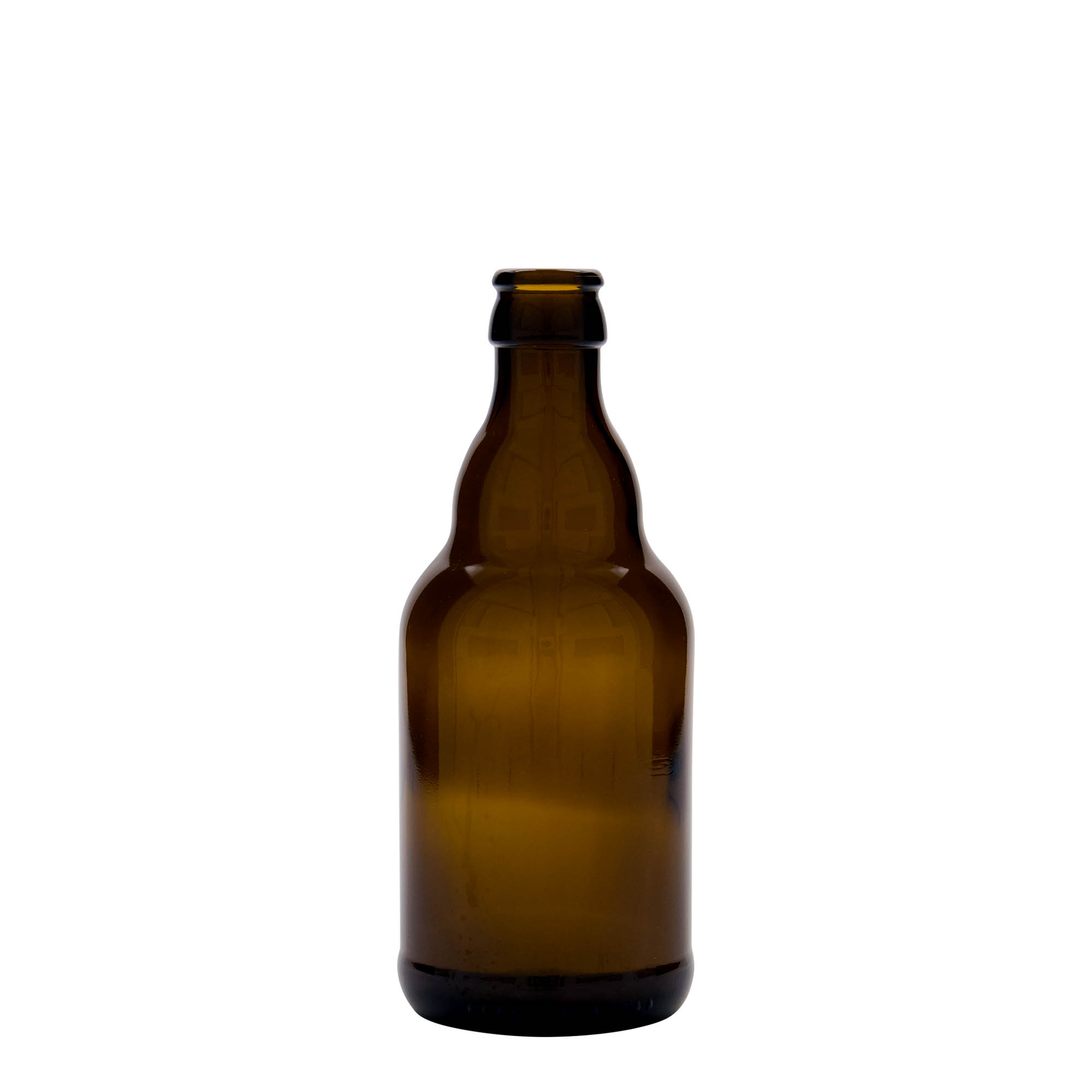 330 ml alus pudele 'Steinie', stikls, brūna, atvere: krona korķis 330 ml alus pudele 'Steinie', stikls, brūna, atvere: krona korķis