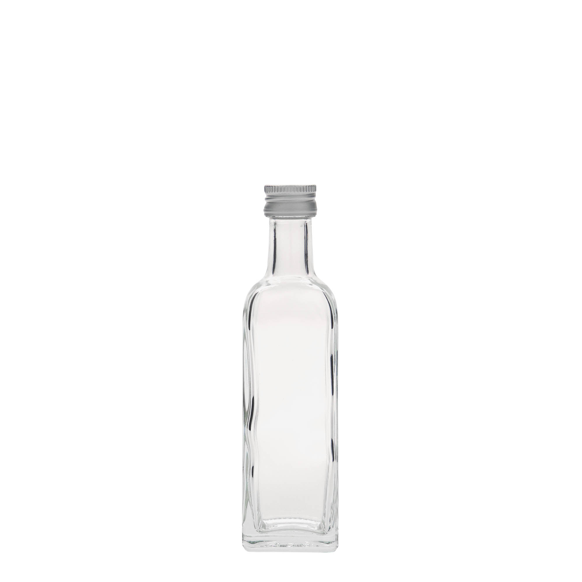 60 ml stikla pudele 'Marasca', kvadrātveida, atvere: PP 18 60 ml stikla pudele 'Marasca', kvadrātveida, atvere: PP 18