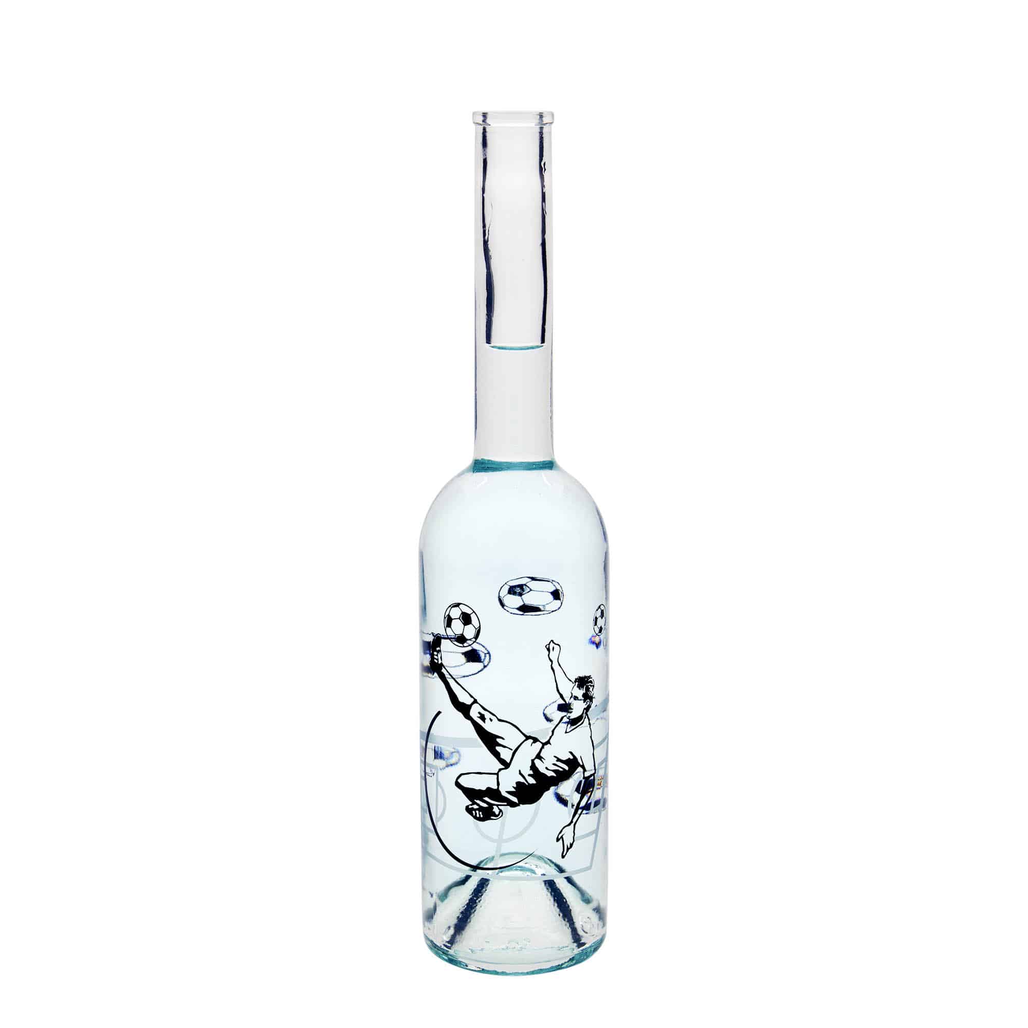 500 ml stikla pudele 'Opera', motīvs: futbolists, atvere: korķis