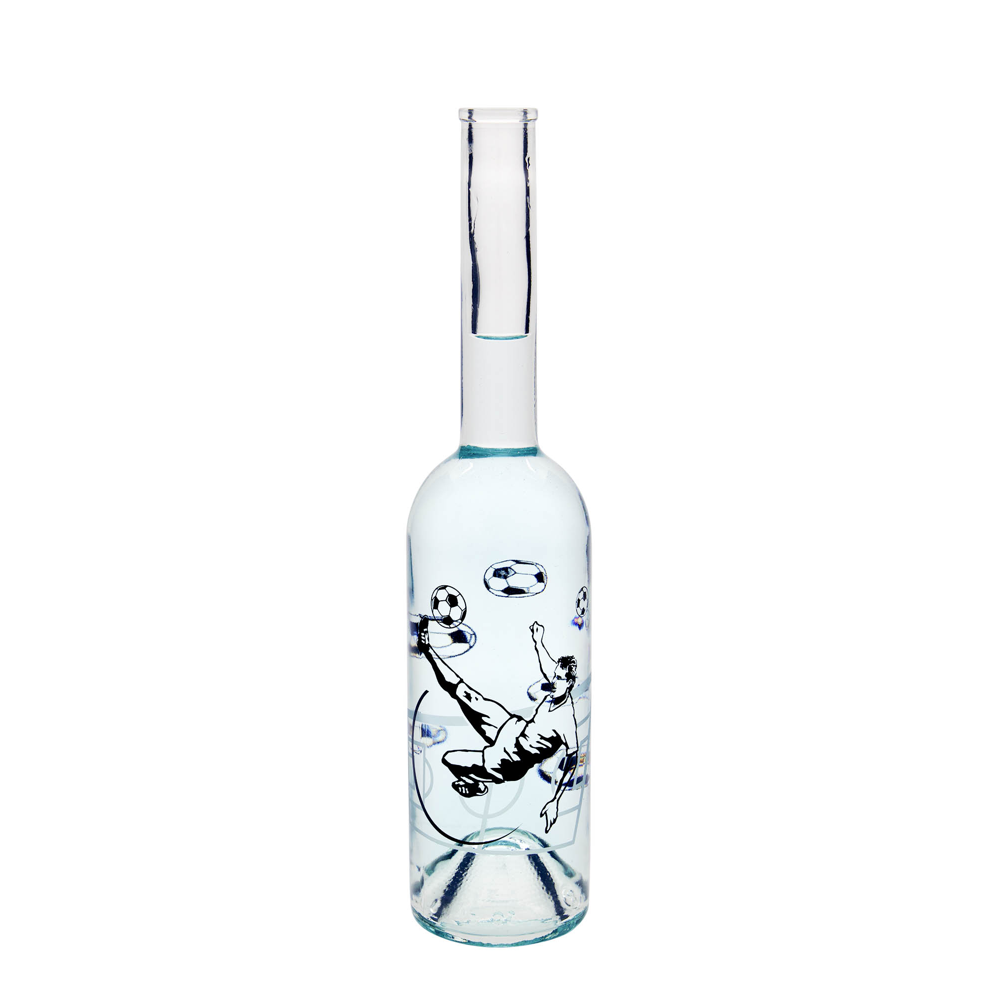 500 ml stikla pudele 'Opera', motīvs: futbolists, atvere: korķis