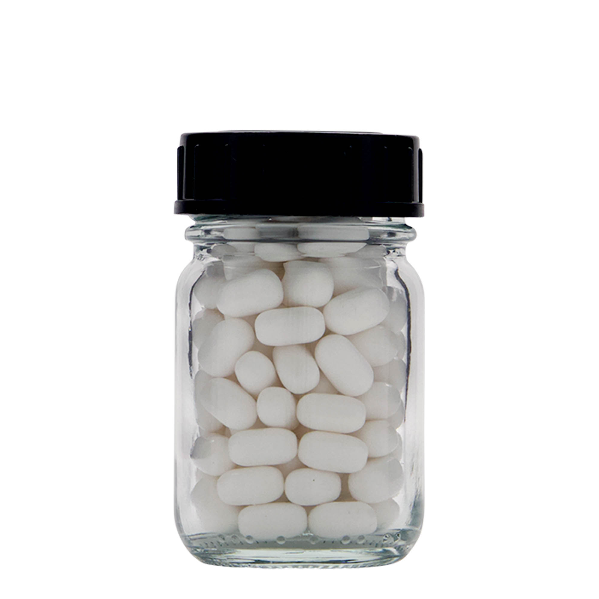 50 ml plaša kakla stikla trauks, atvere: DIN 40