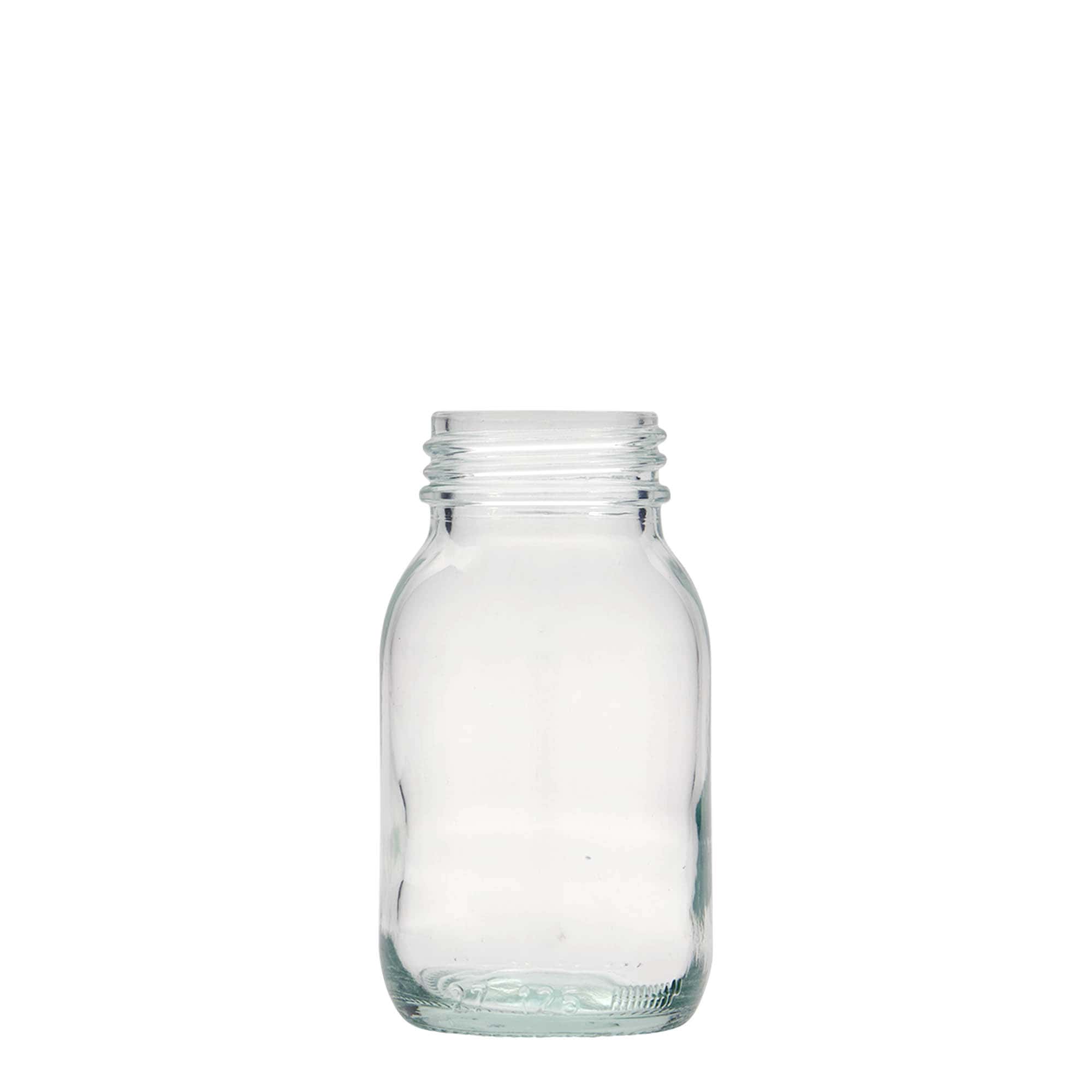 125 ml plata kakla stikla trauks, atvere: DIN 40 125 ml plata kakla stikla trauks, atvere: DIN 40