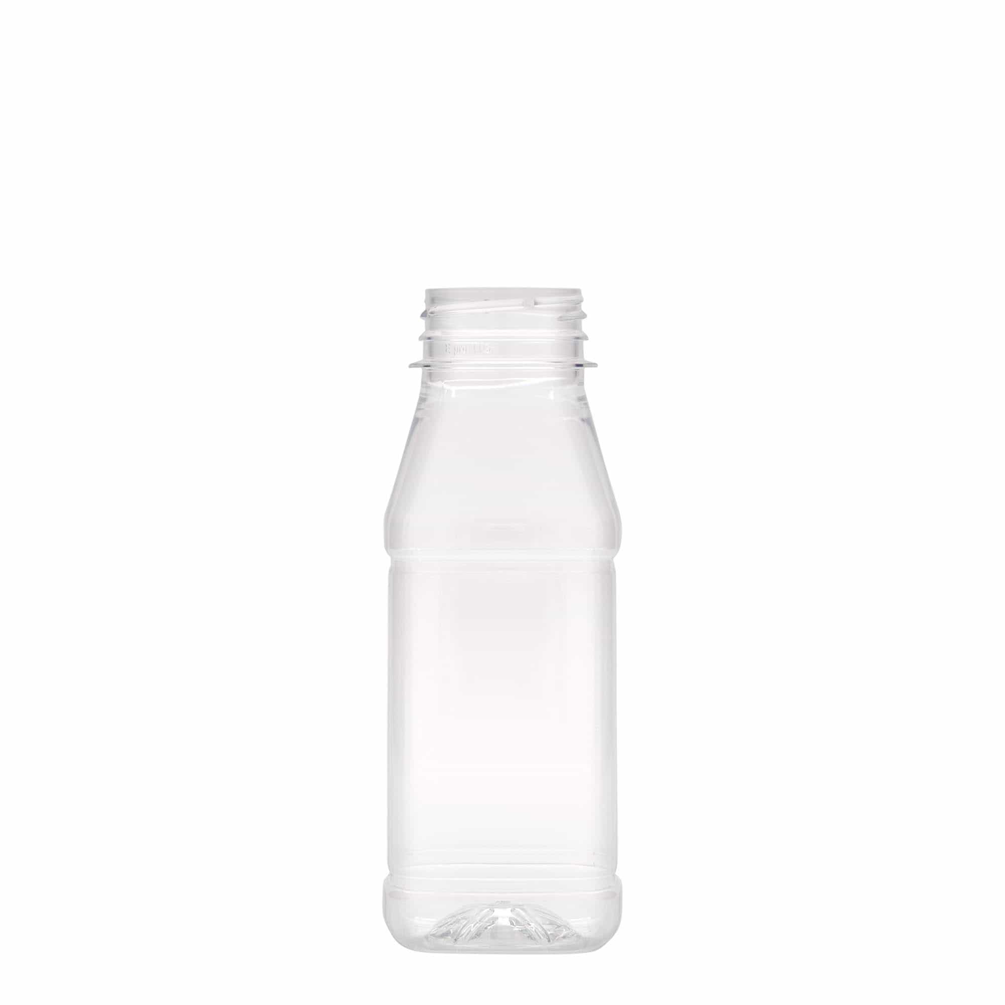 250 ml PET pudele „Milk and Juice Carré“, kvadrātveida, plastmasa, atvere: 38 mm