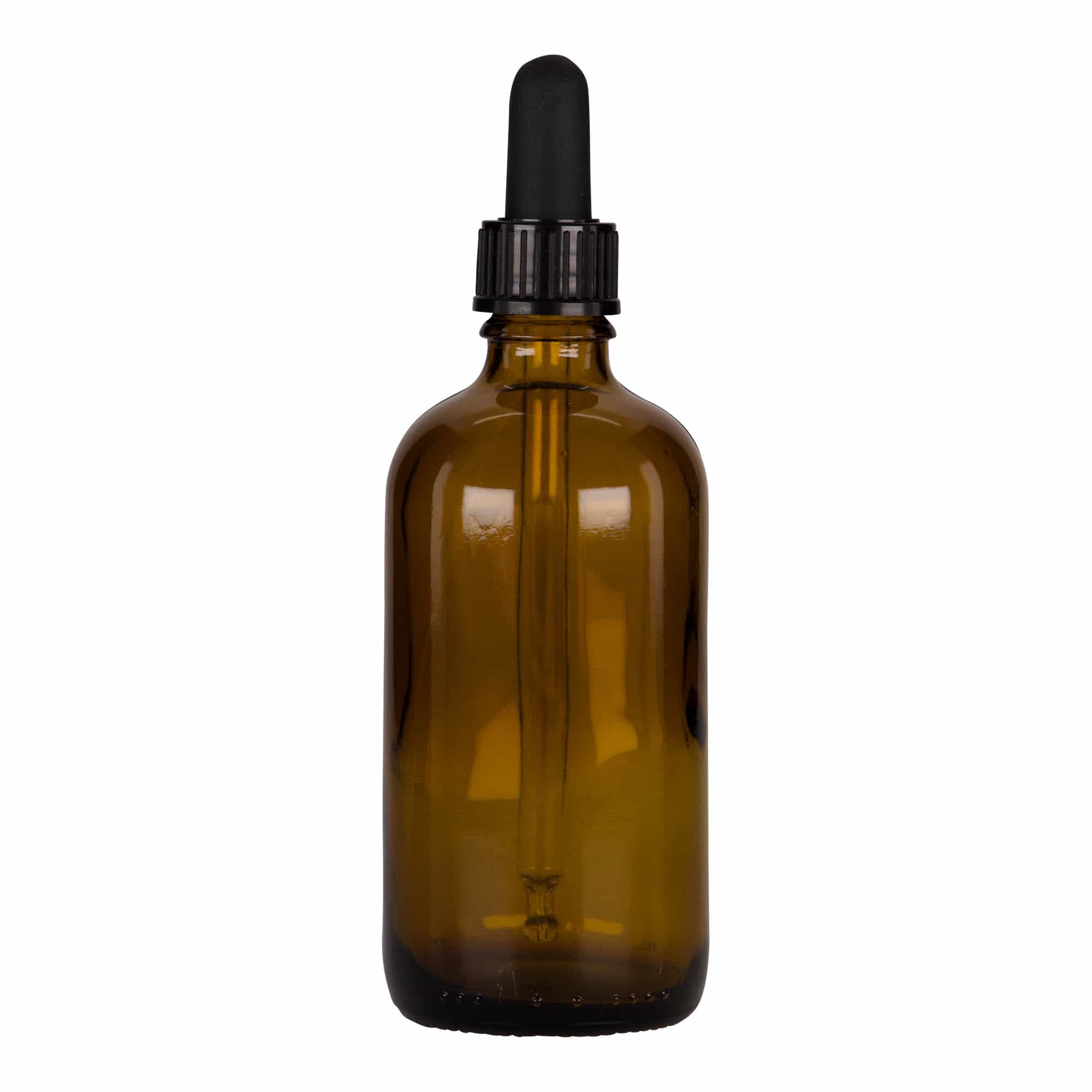 100 ml pilināmā pudelīte medicīniskiem nolūkiem, stikls, brūni-melna, atvere: DIN 18