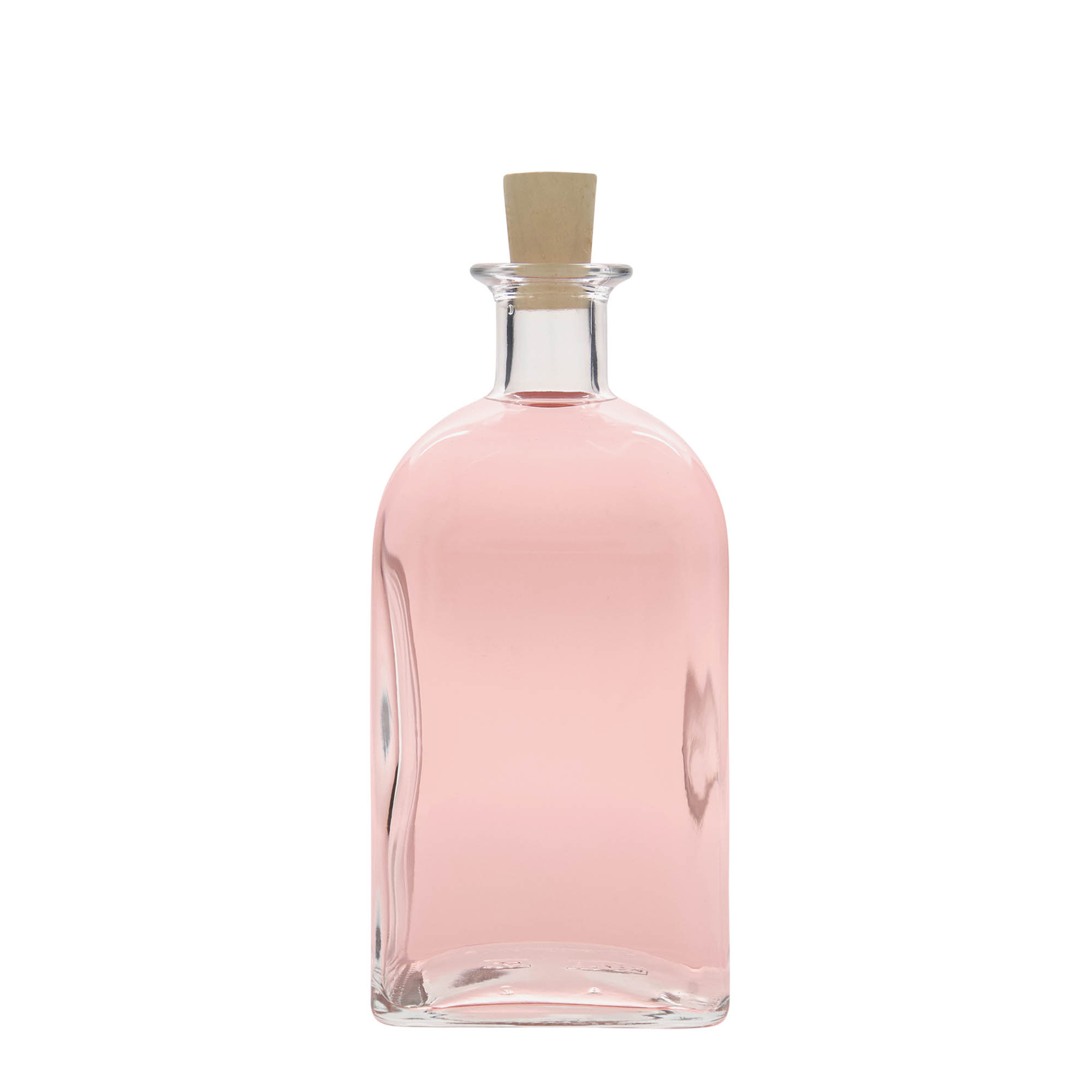 700 ml stikla pudele Apotheker Carré, kvadrātiska, atvere: korķis