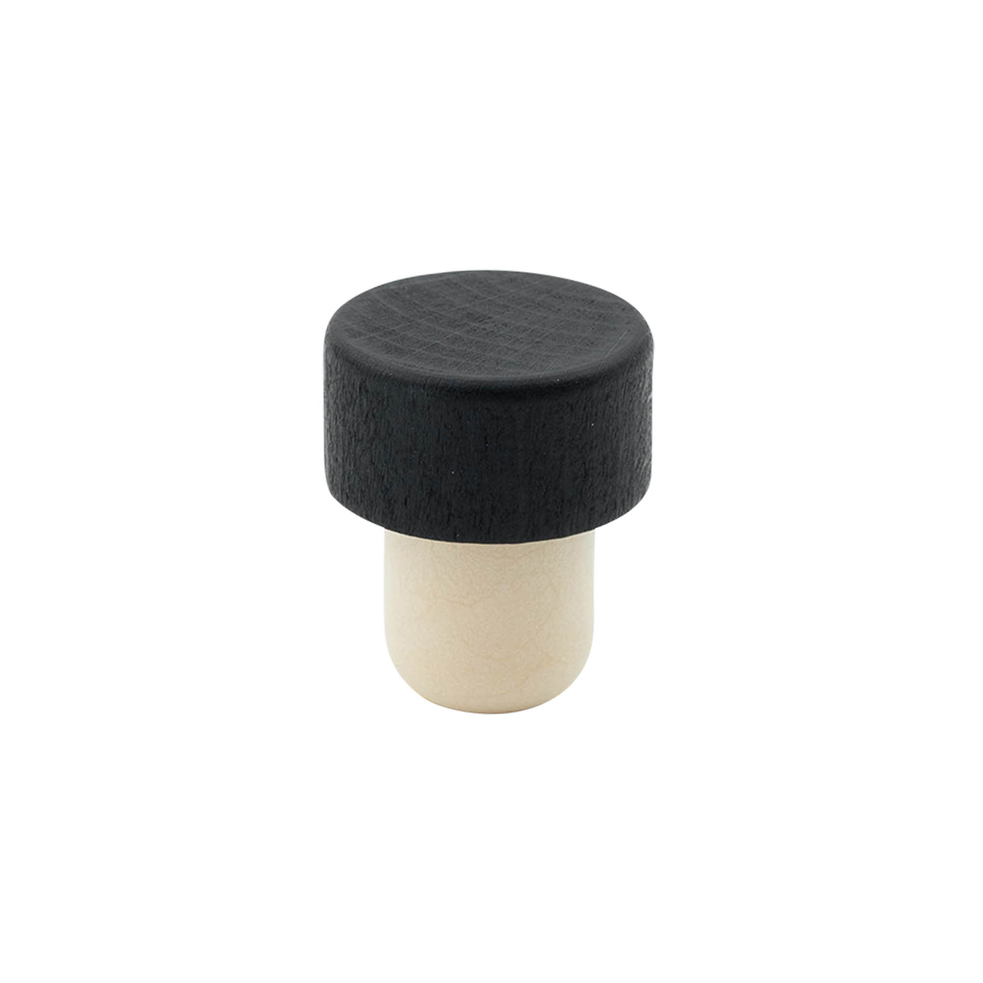 Roktura korķi 19 mm, koks/plastmasa, melns, priekš atveres: korķis Roktura korķi 19 mm, koks/plastmasa, melns, priekš atveres: korķis