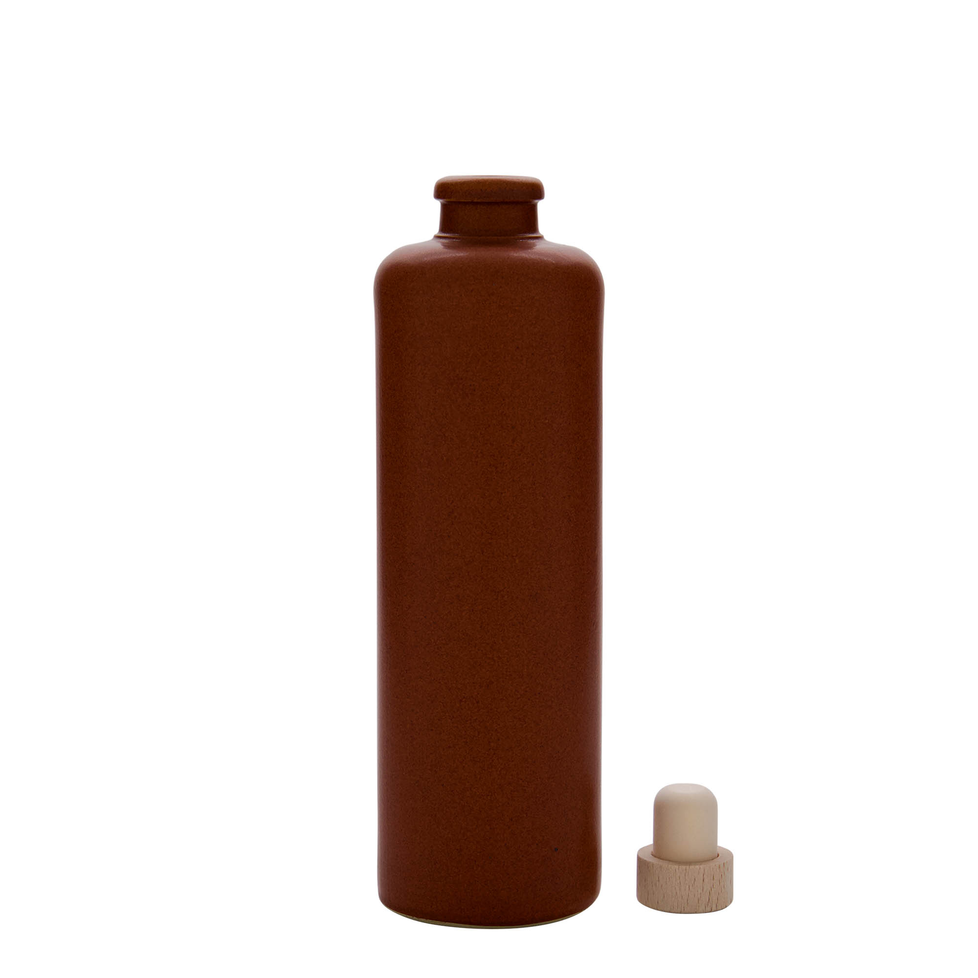 500 ml māla krūze, māla izstrādājums, sarkani-brūna, atvere: korķis