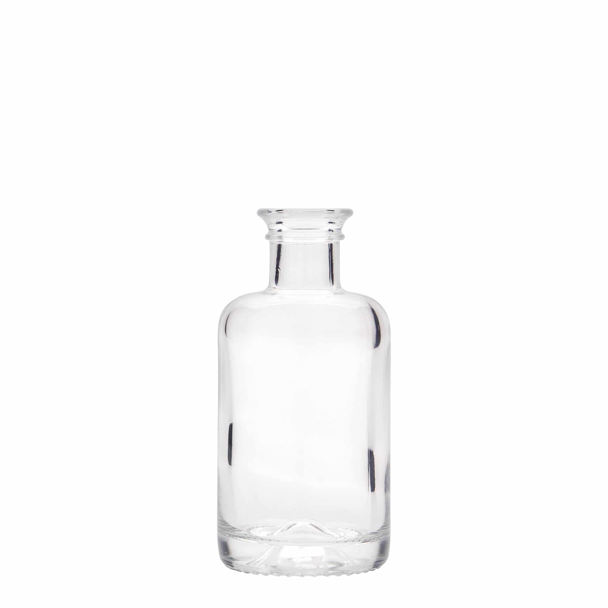 100 ml stikla pudele, aptiekāra, atvere: korķis
