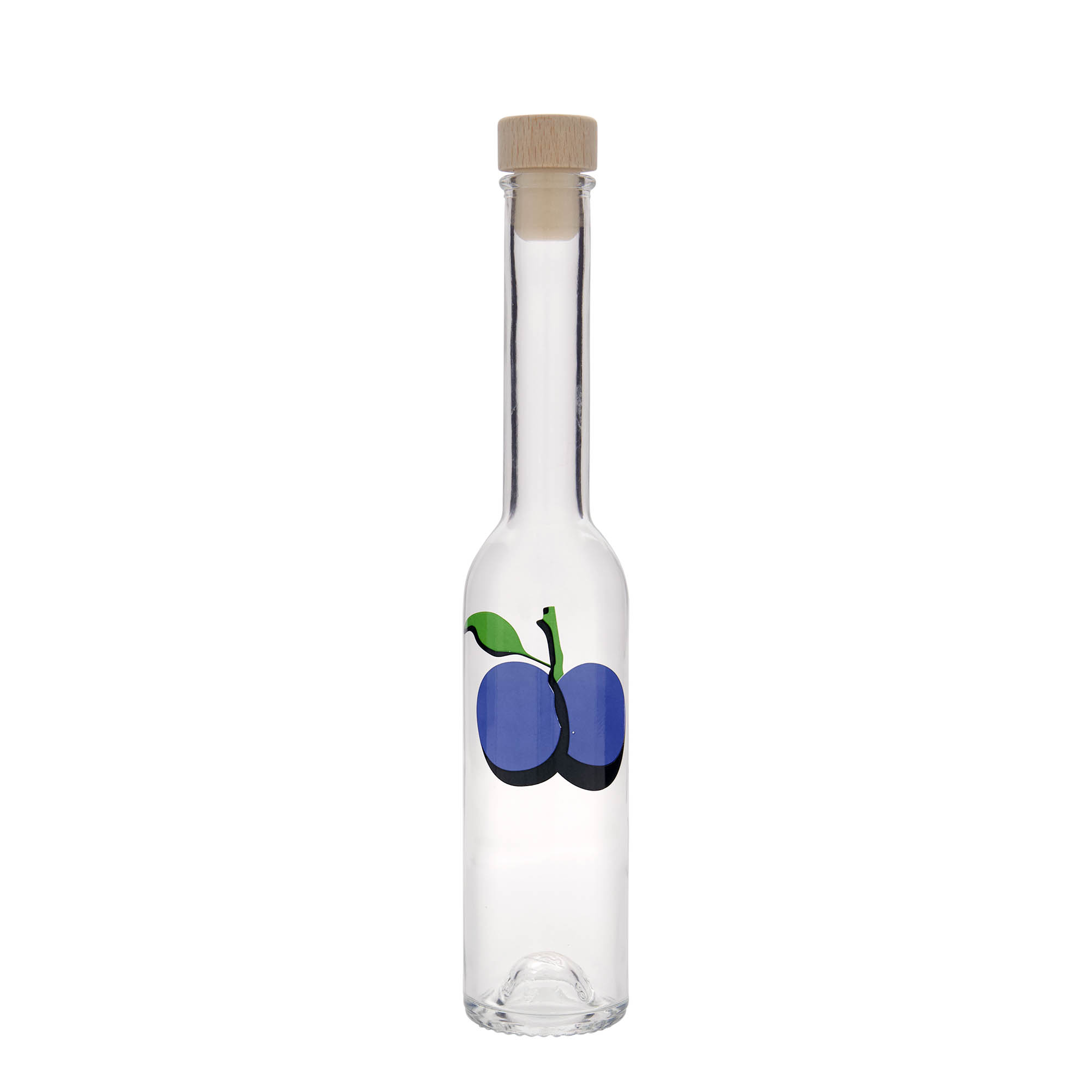 200 ml stikla pudele 'Opera', motīvs: plūme, atvere: korķis 200 ml stikla pudele 'Opera', motīvs: plūme, atvere: korķis